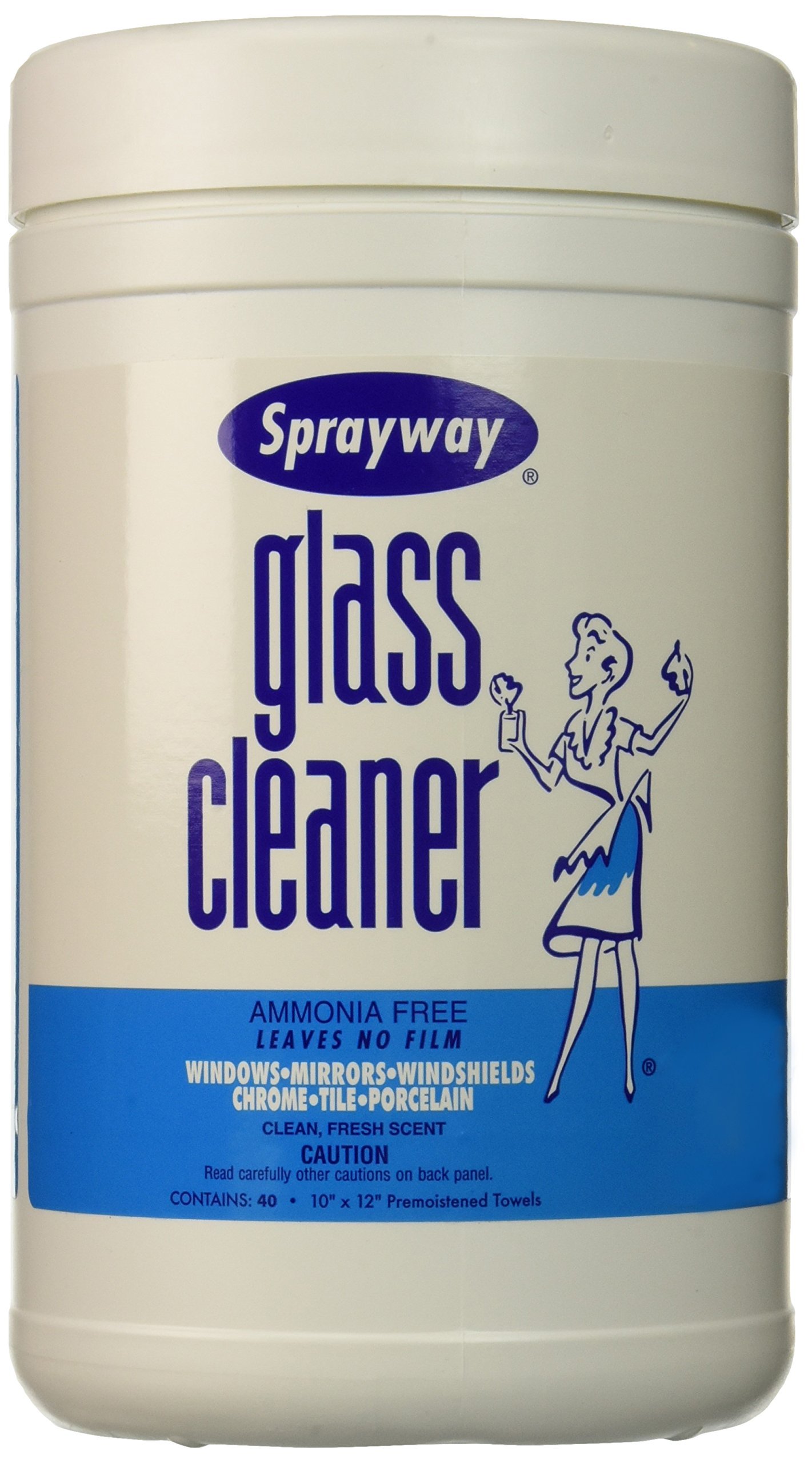 SpraywayGlass Cleaner Wipes (10" x 12", 40 wipes)