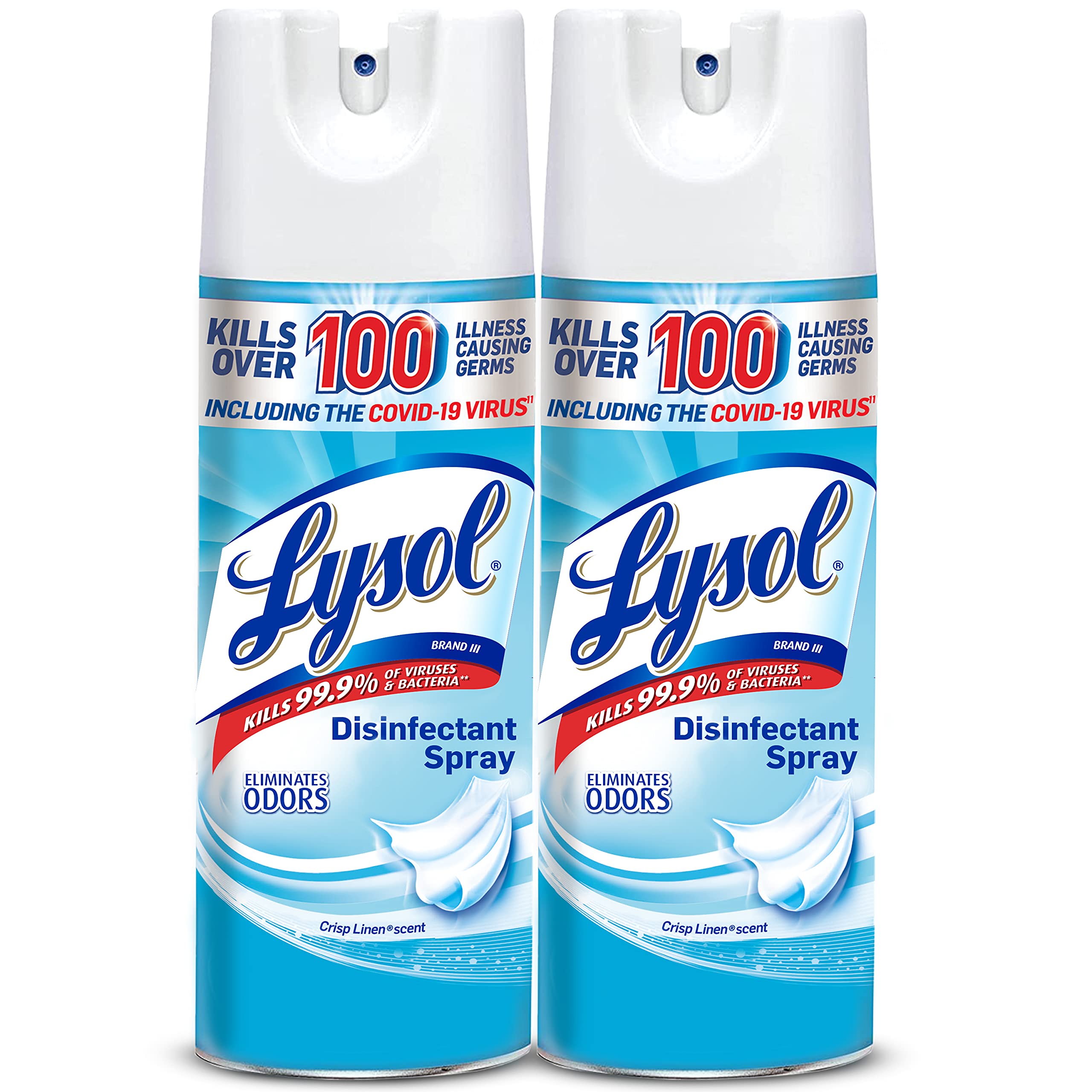 Lysol Disinfectant Spray, Sanitizing and Antibacterial Spray, For Disinfecting and Deodorizing, Crisp Linen,12.5 Fl Ounce (Pack of 2)