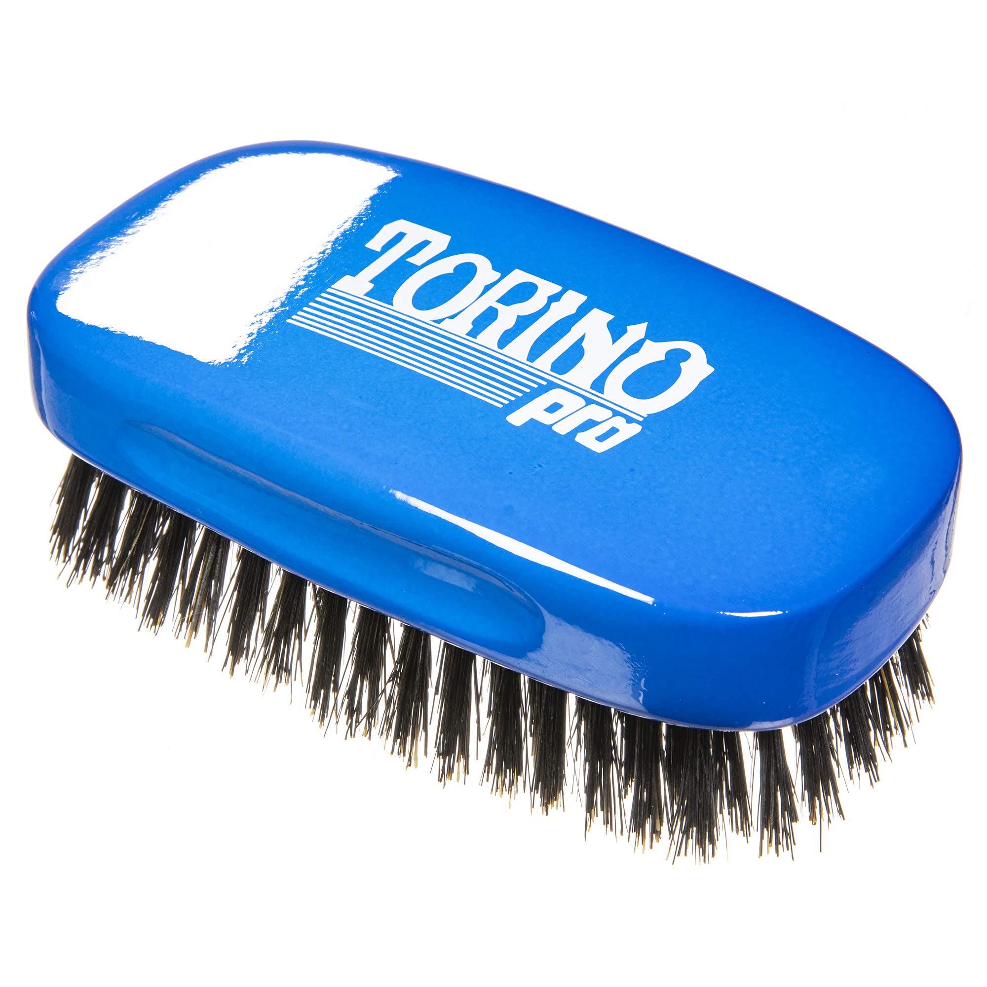 Torino Pro Medium 7 Row Palm Wave Brush - #1890-100% boar bristles -Firm Medium military hair brush for men with great pull - Great for Connections and Wolfing - For 360 Waves