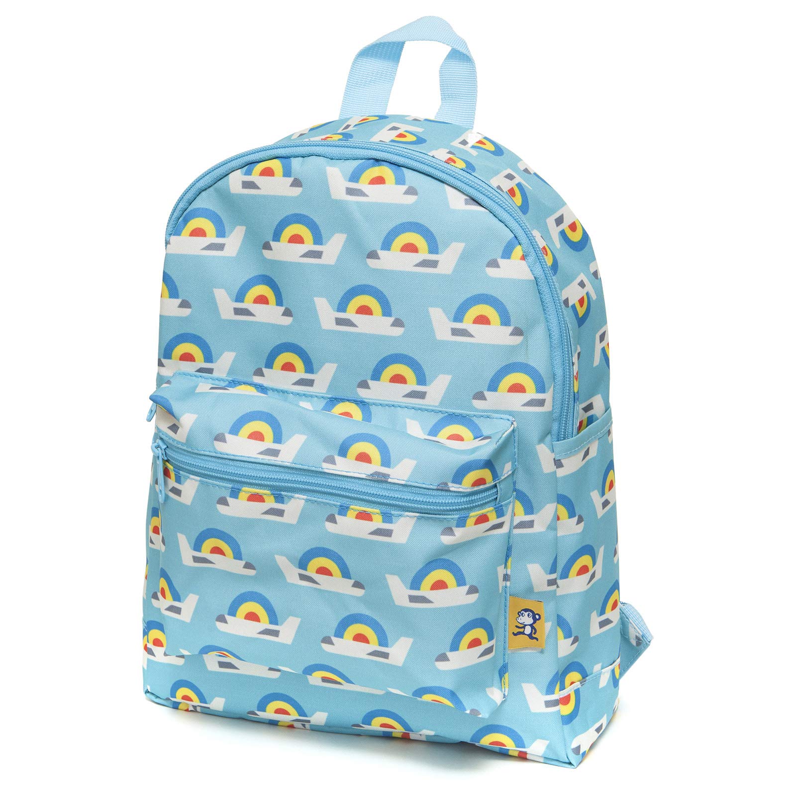 Petit Monkey Airplanes Blue Backpack for Kids, Multi Color