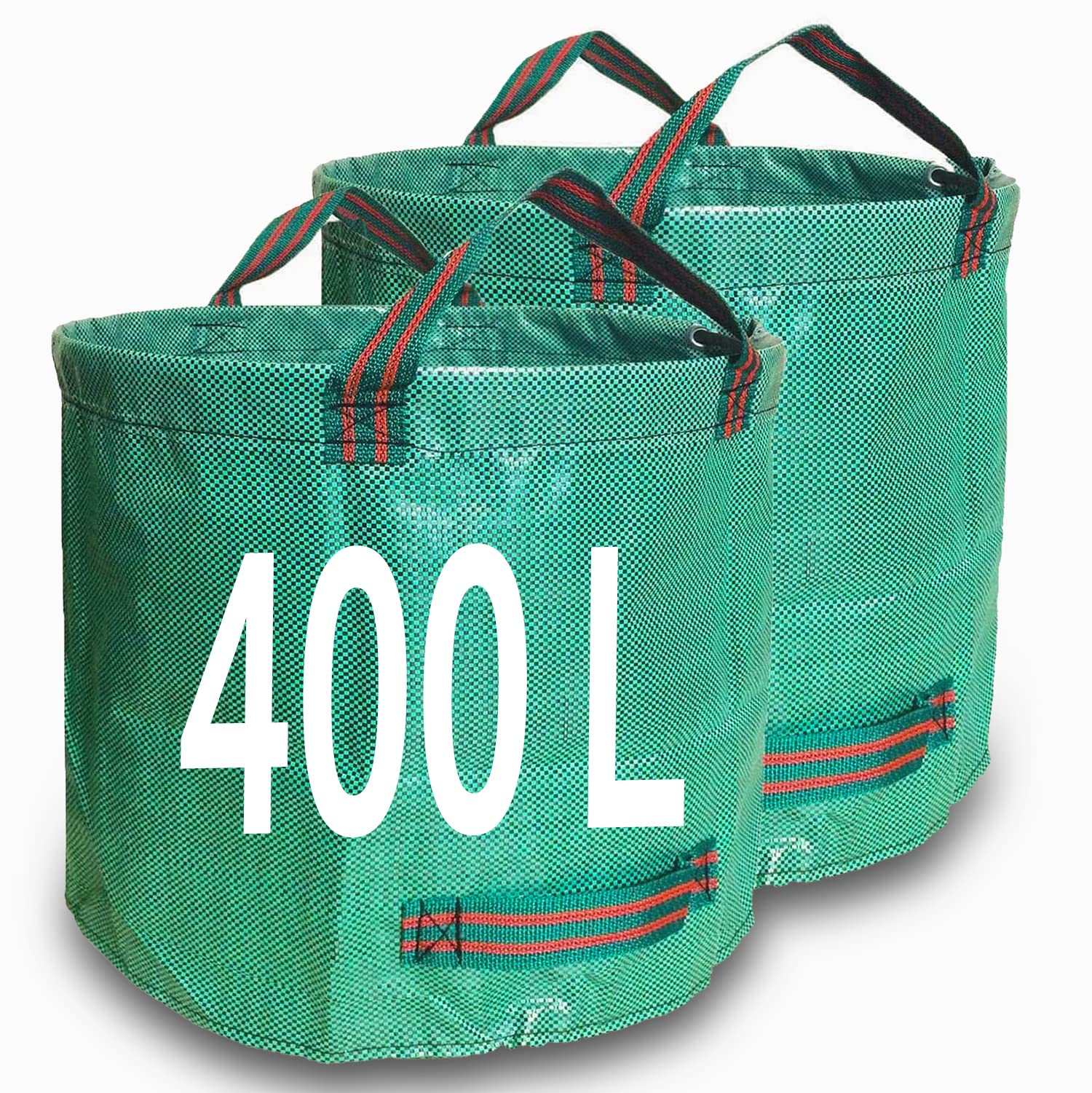 Singwow Garden Waste Bags 400L x 2 Heavy Duty Garden Bags, Reusable Garden Sacks with Handles, Ideal for Collecting Garden Waste, Plant waste grass and Leaves (400L)