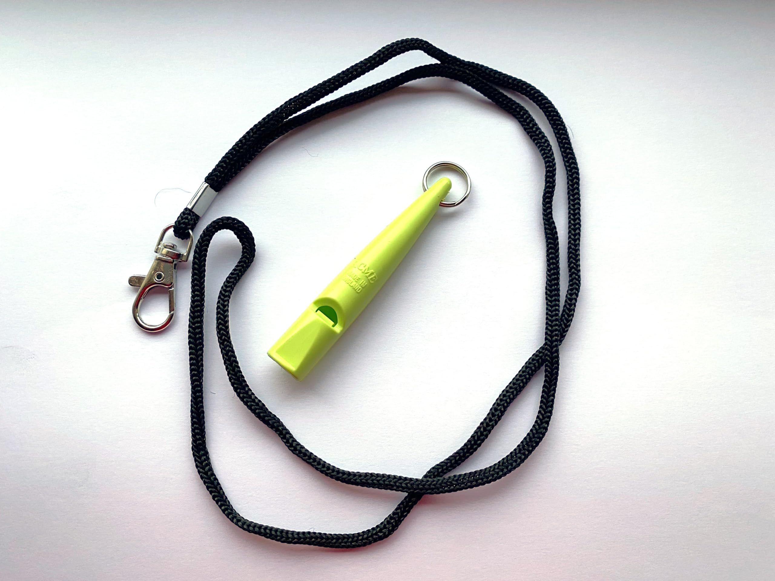 ACME210.5 Dog Whistle - Lime Green with contrasting black lanyard