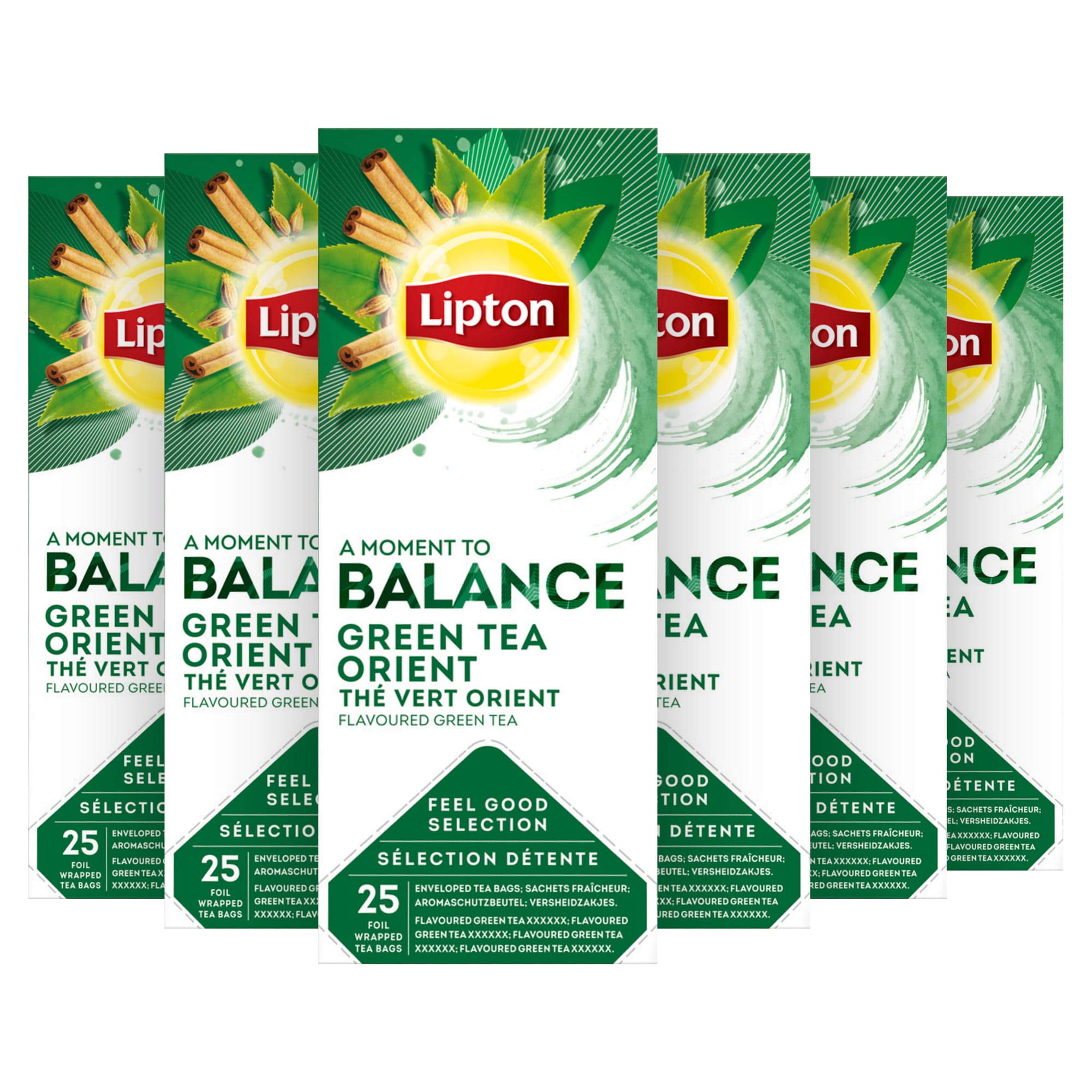 LiptonGreen Tea Tchae 25 Teabags (Pack of 6, Total 150 Teabags)