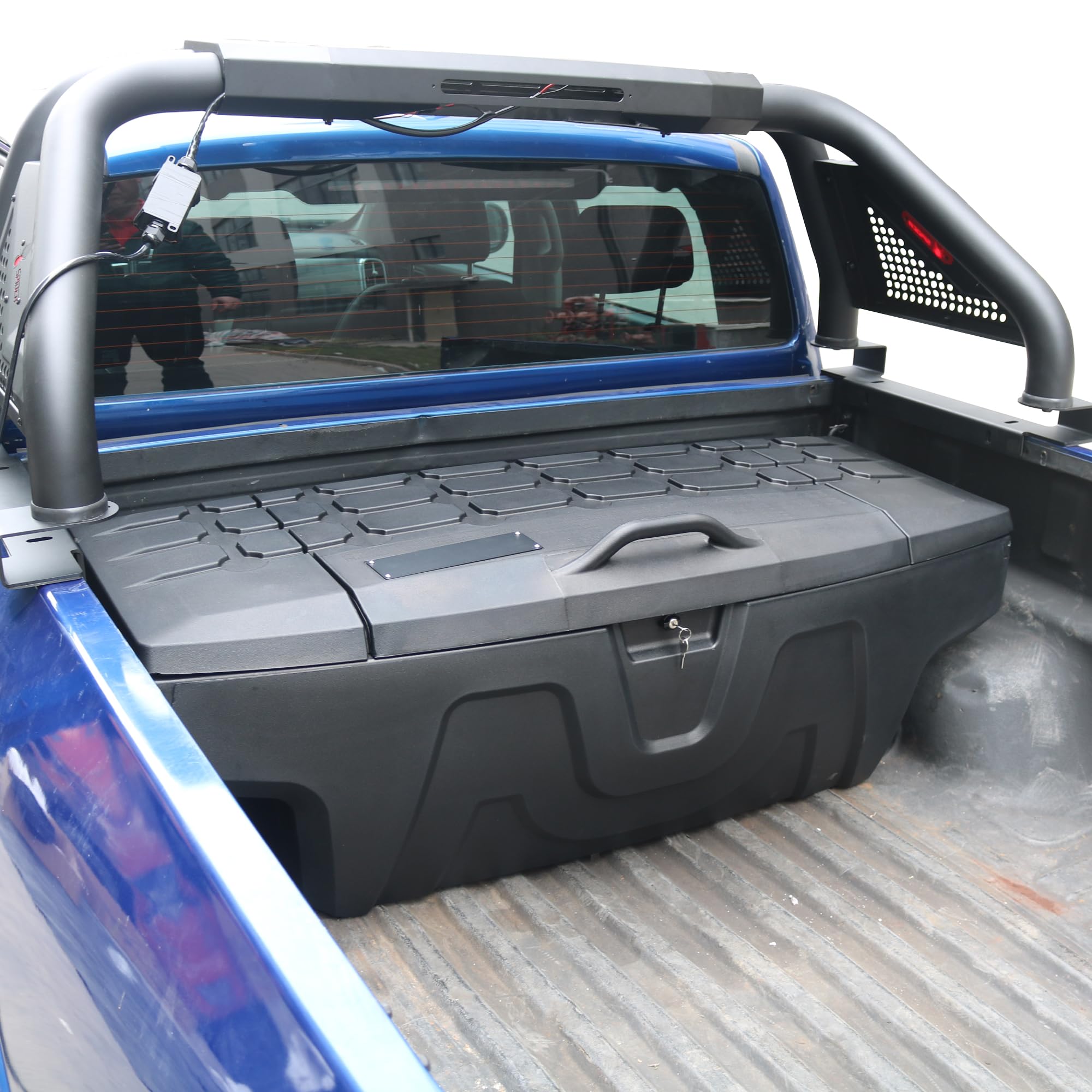 Universal Truck Bed Tool Box Fit for Toyota Tunra/Tacoma,Chevy Colorado/Silverado,GMC S-10/Sonoma/Sierra,Ford Ranger/F-150/F-250/F-350,Dodge Ram,Jeep Gladiator,Large Storage Space