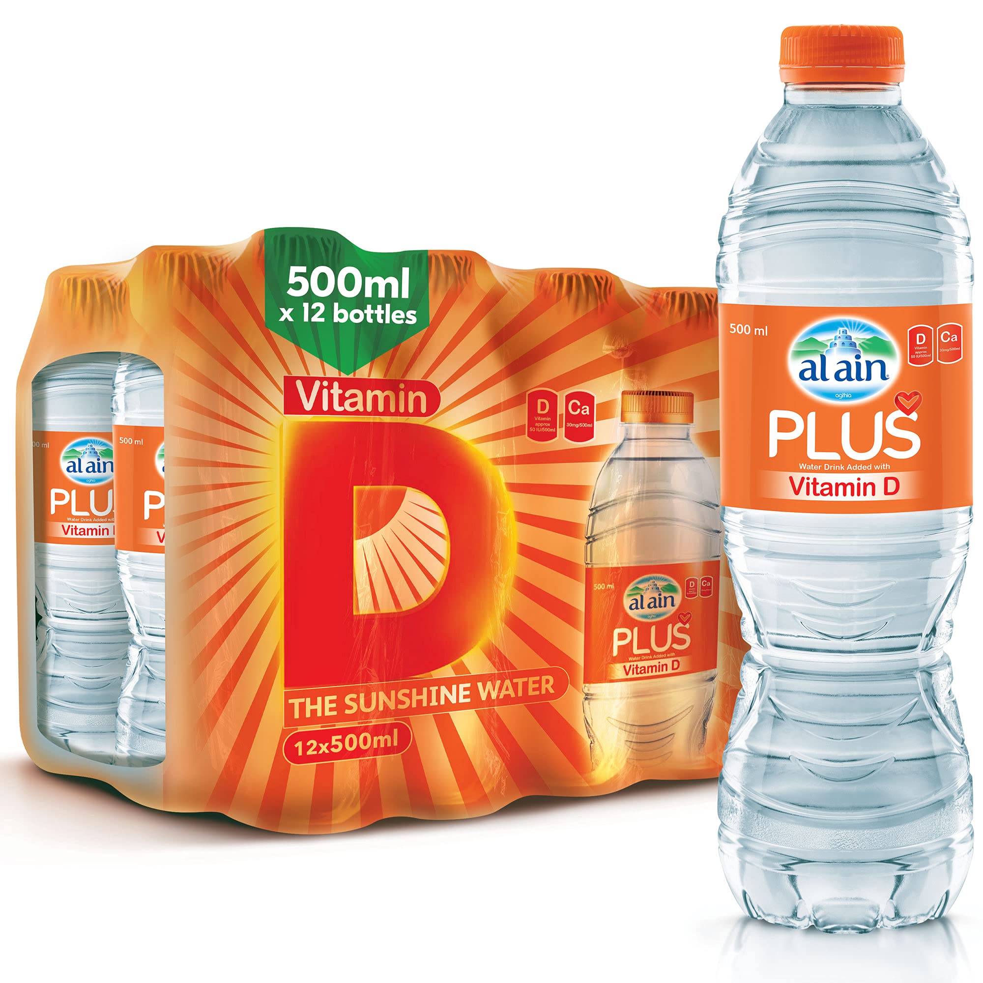 Al Ain PlUS Vitamin D Water - Pack Of 12 X 500Ml