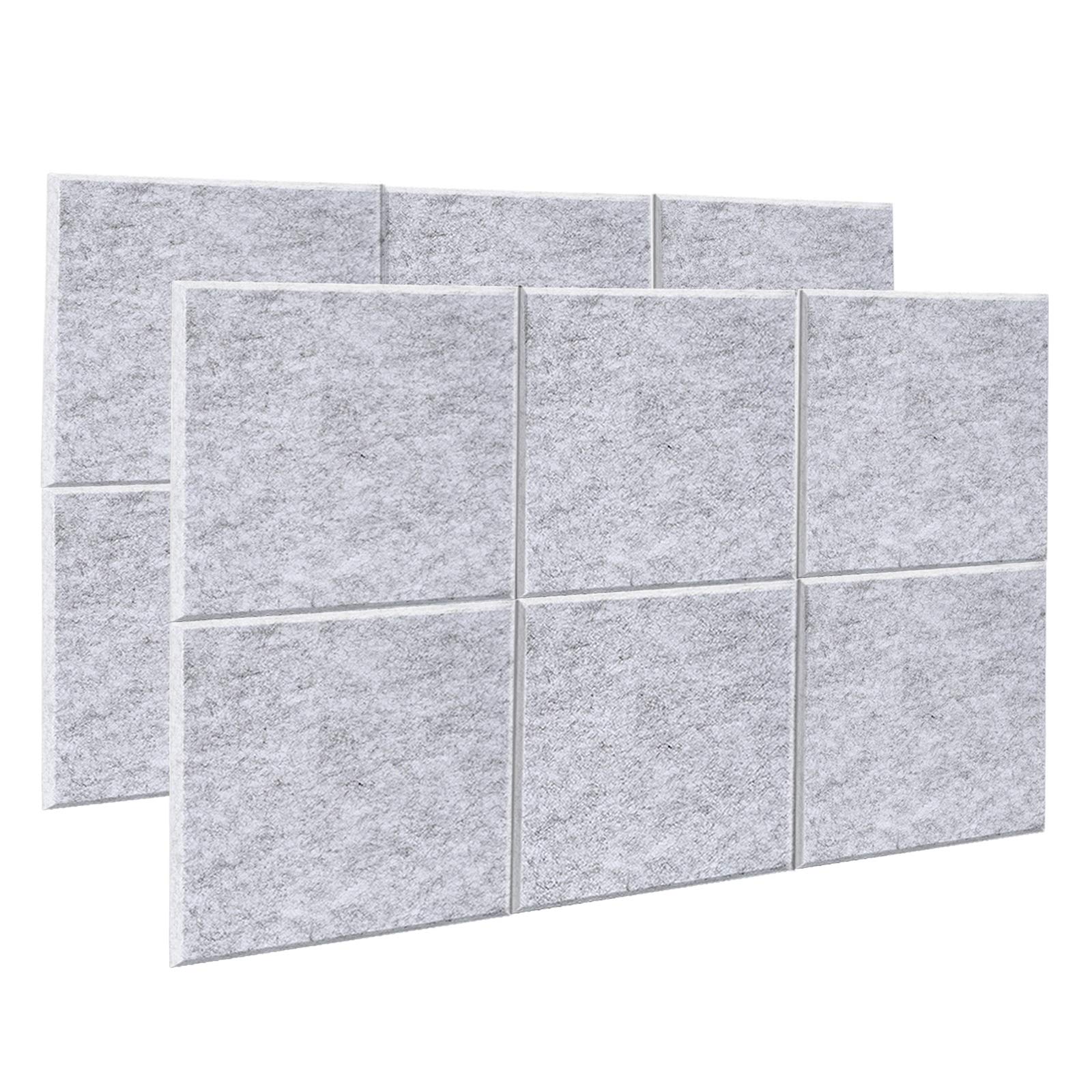 Acoustic Panel, AGPtEK 12 Packs Acoustic Absorption Panels 30 * 30 * 1 cm Sound Insulation Panels Beveled Edge Tiles, High Density Acoustic Sound Absorbing Panels