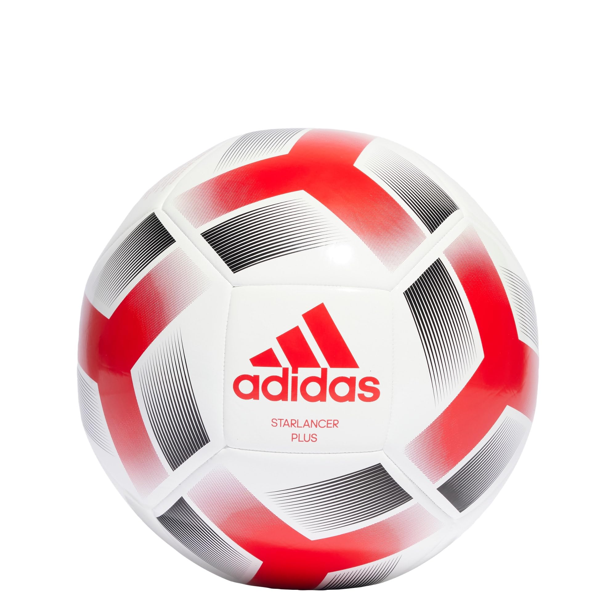 Adidas Starlancer Plus Machine Stitched Football, White/Red/Black - Size 5