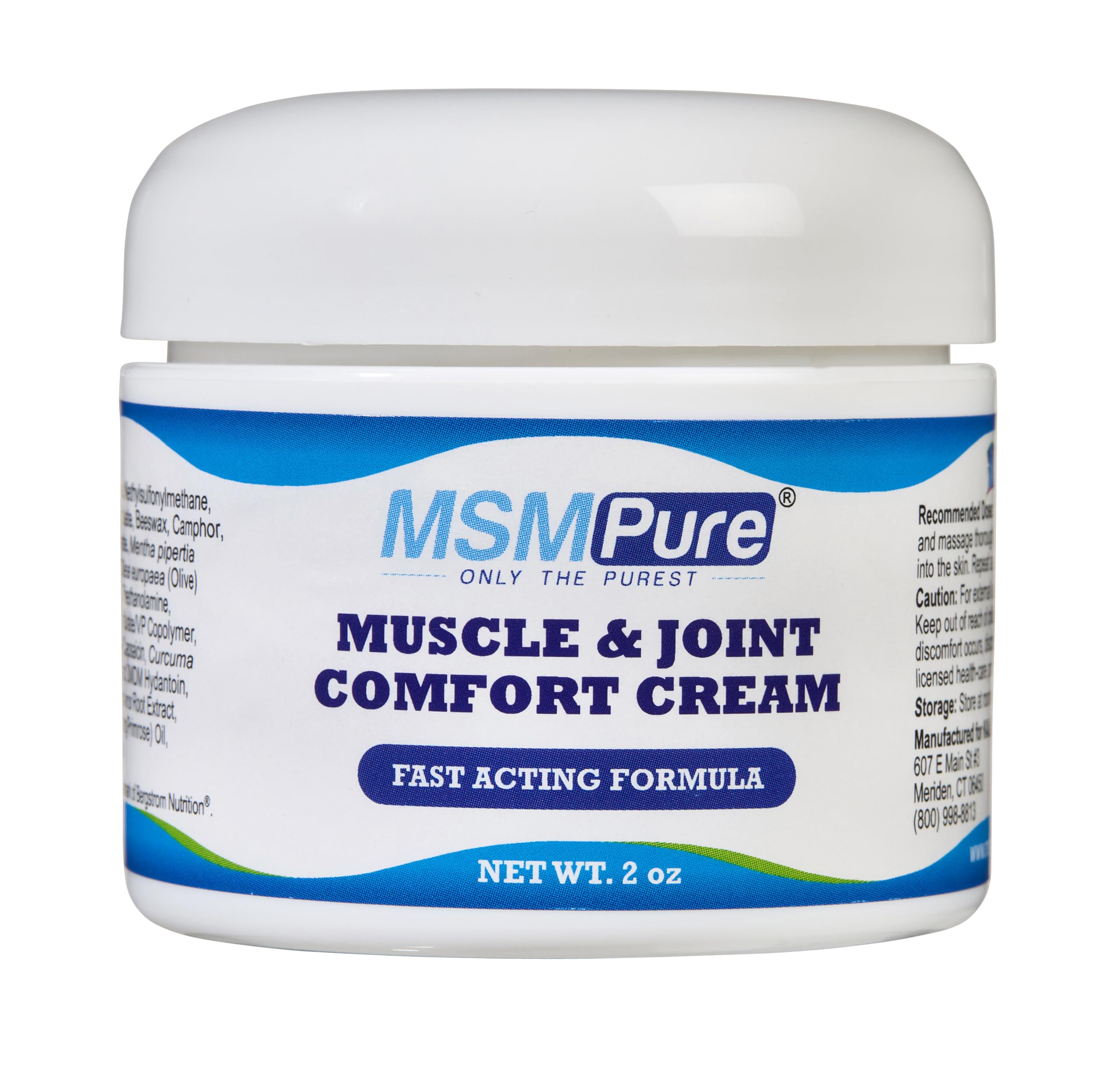 KALA HEALTH MSMPure Maximum Strength Muscle & Joint Comfort MSM Cream, 2 oz, Fast Acting & Non-Staining Formula, Made in The USA