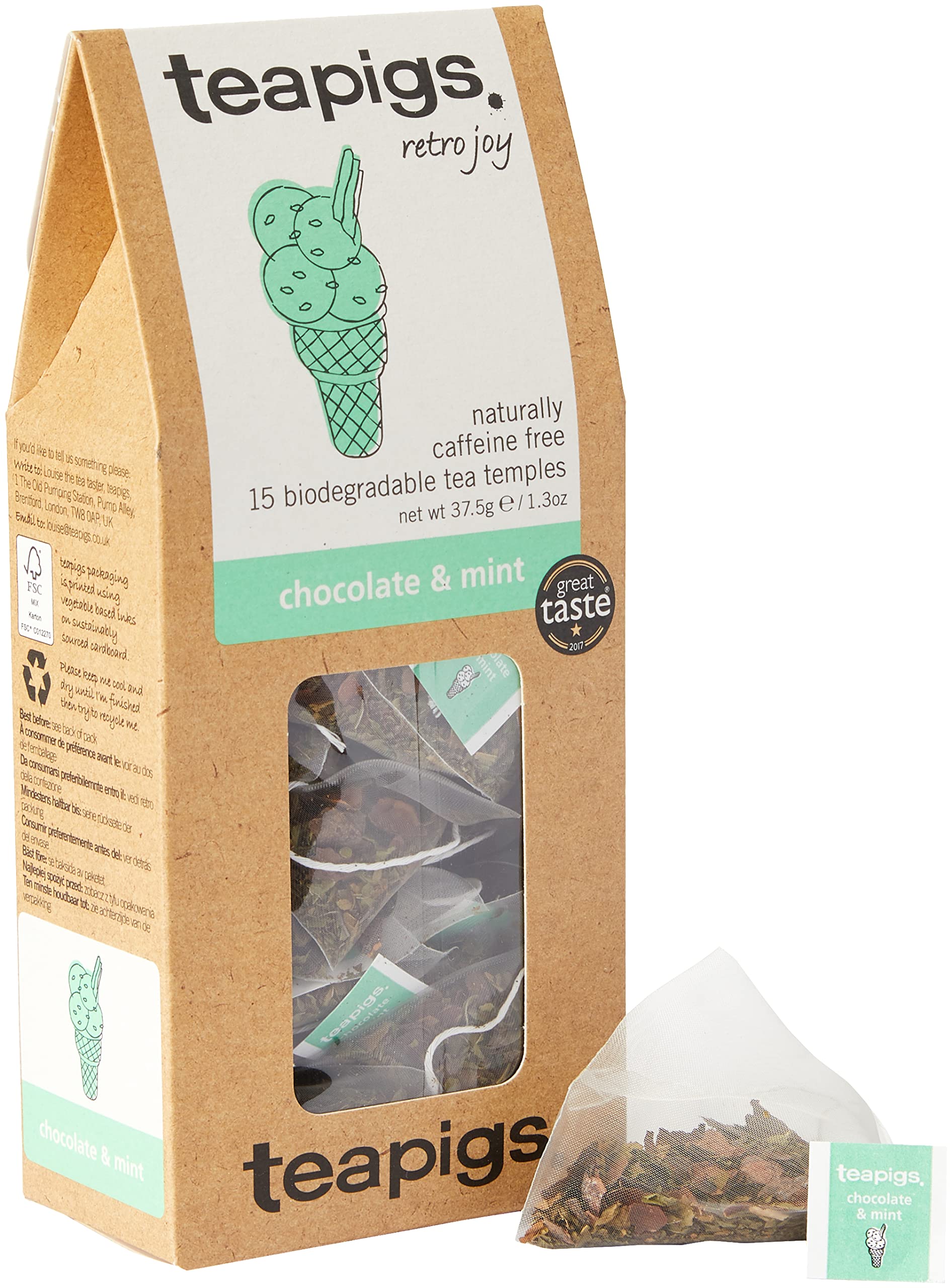 teapigsChocolate & Mint Tea Bags Made With Whole Leaves (1 Pack of 15 Tea Bags)