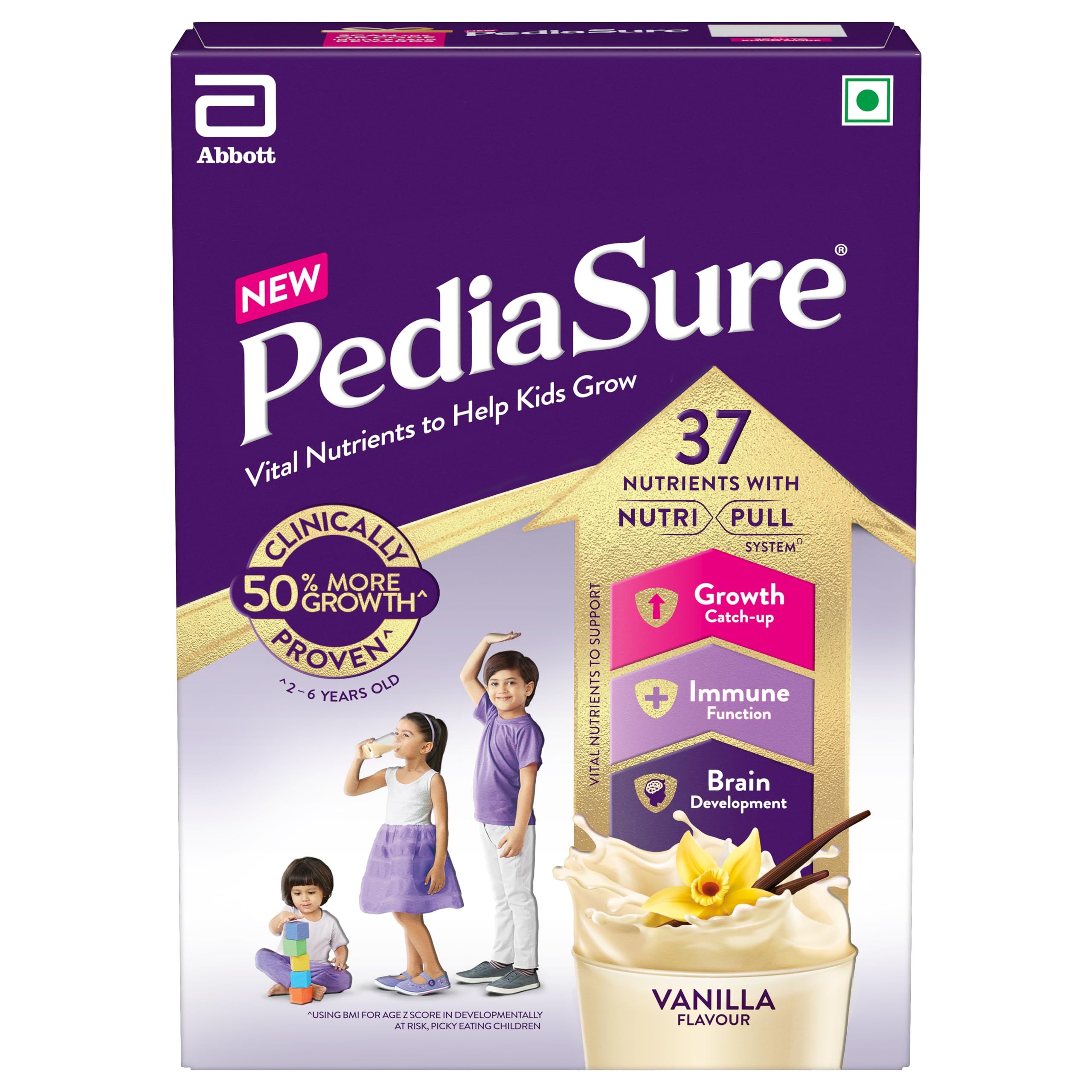 Pediasure Nutritional Drink Powder, Vanilla, Scientifically Designed Nutrition for Supporting Kids Growth 400g/375g (weight may vary)