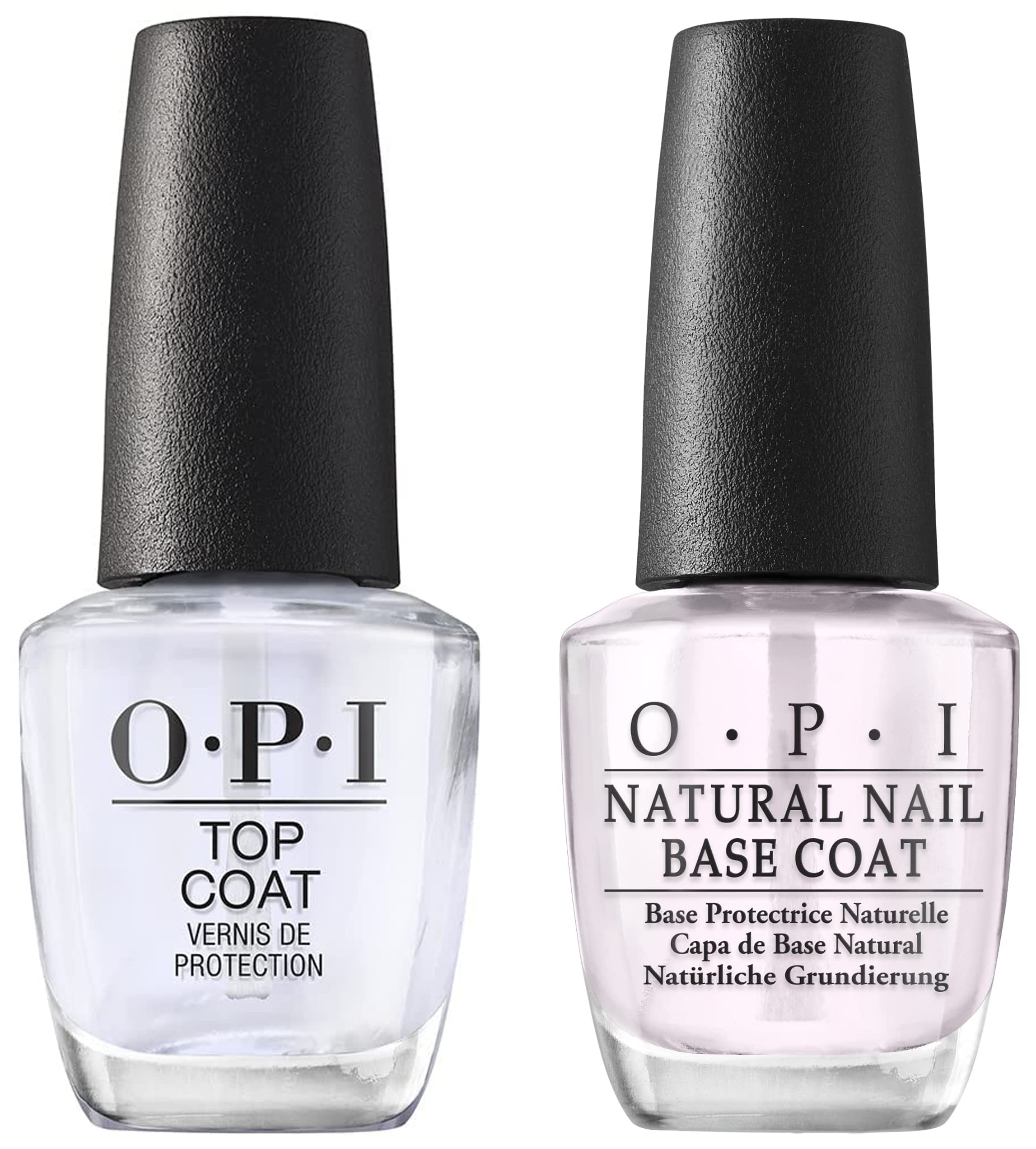 OPI Nail Polish Top and Base Coat, Protective High-Gloss Shine, 0.5 Fl Oz, Natural