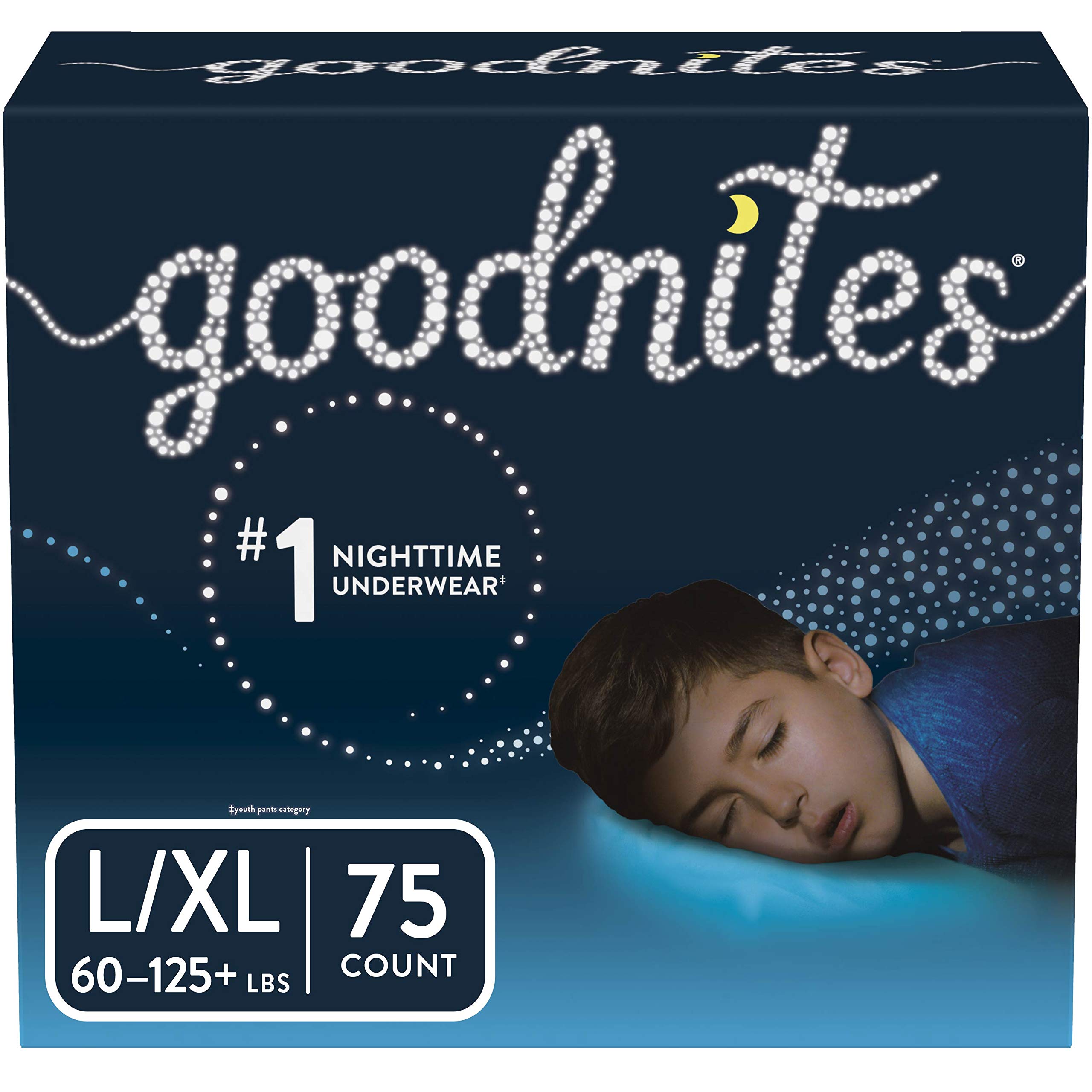 GoodNitesBedwetting Underwear for Boys, L/XL, 75 Ct, Stock Up Pack