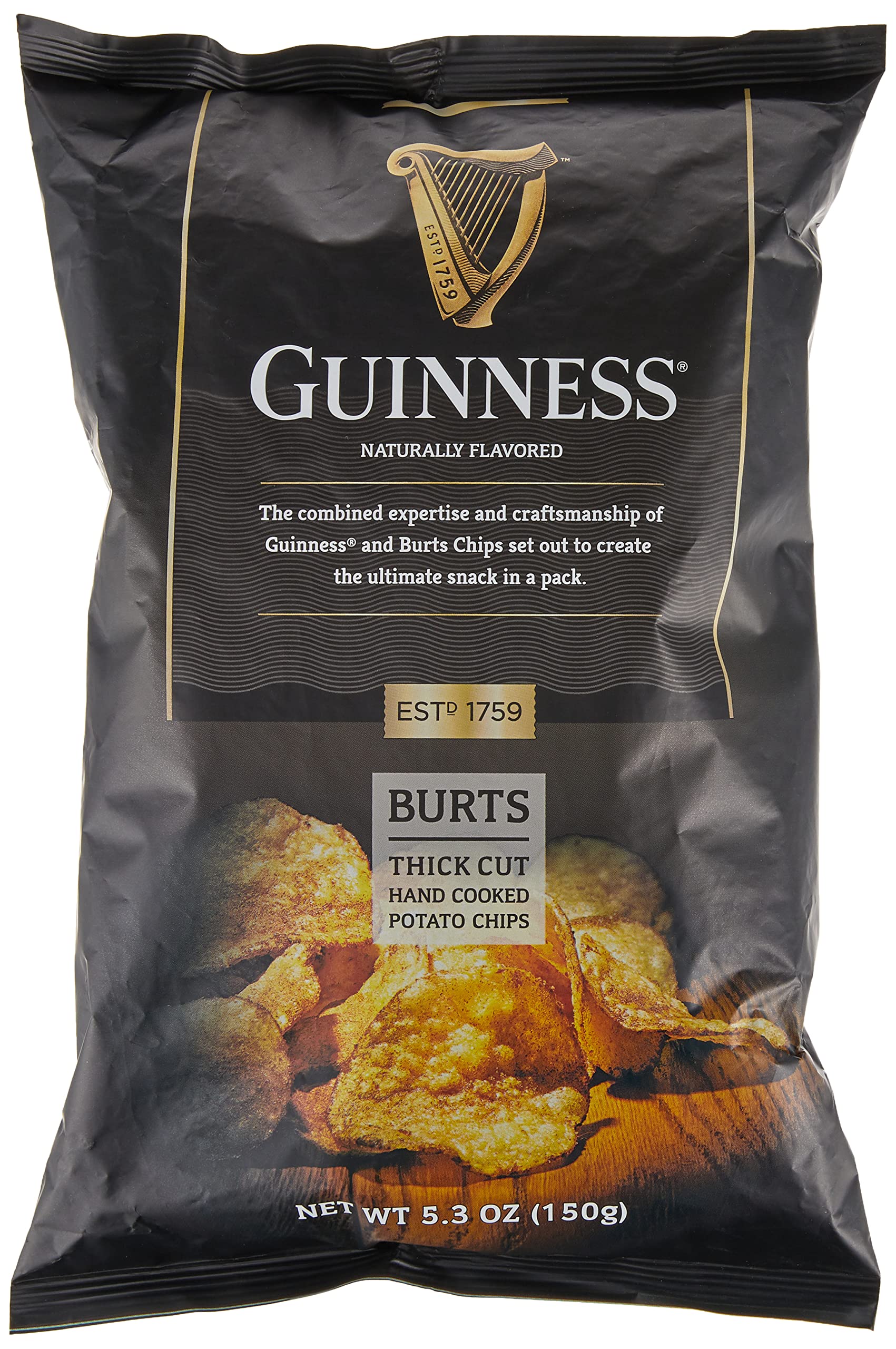 Burt's Guinness Original Thick Cut Potato Chips, 5.3 Ounce