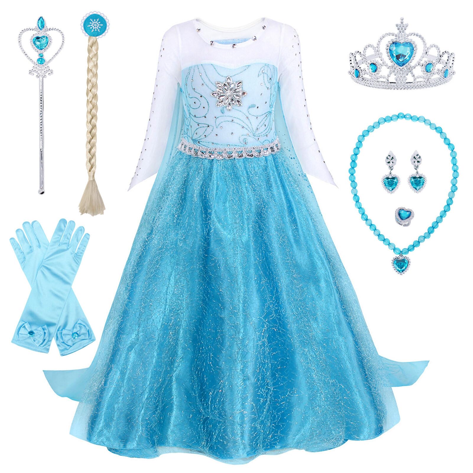 Amycute Girls Princess Dress Costume Set