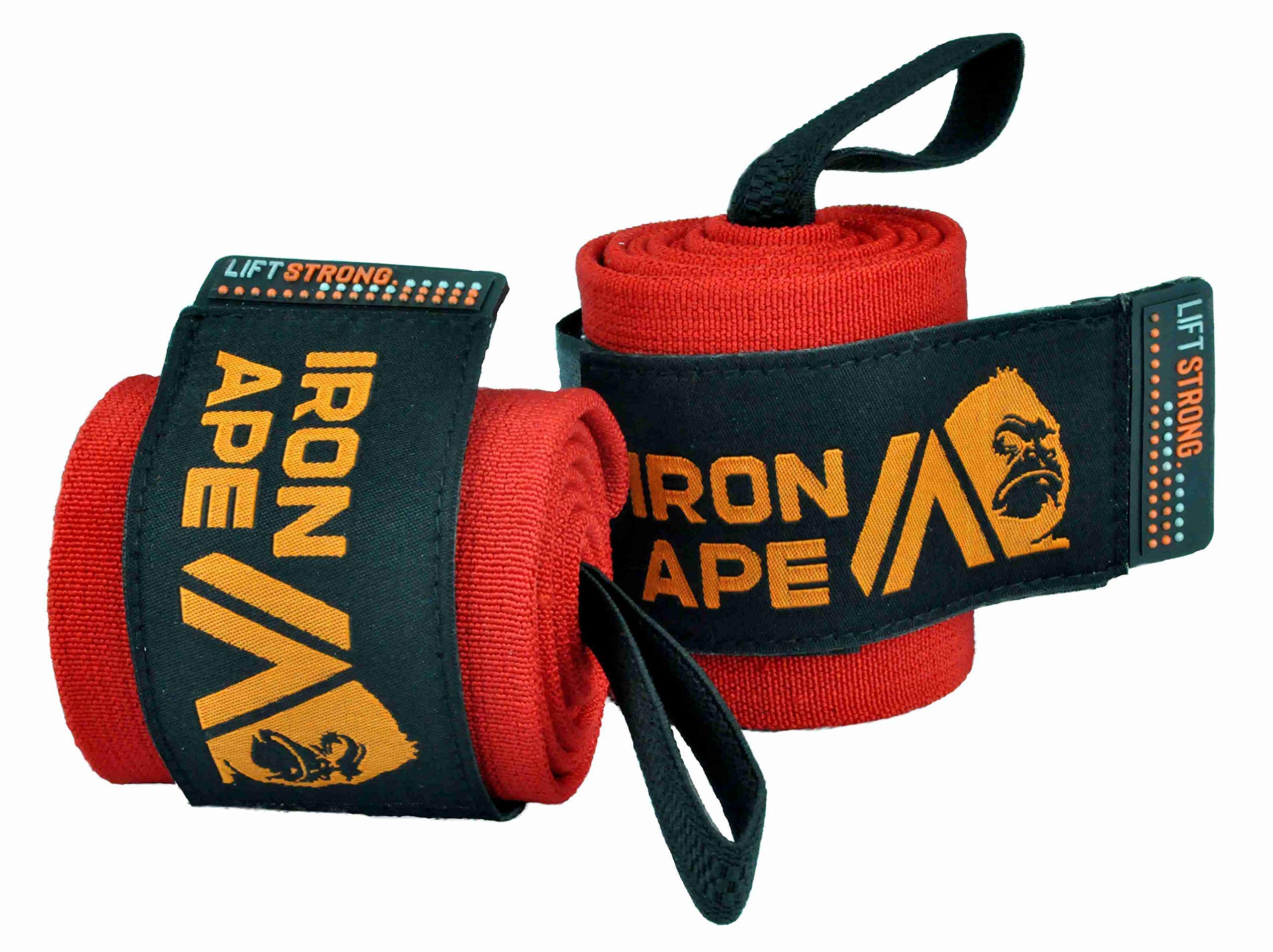 IRON APEProfessional Grade Wrist Wraps, 12", 18", 24" & 34". New Versatile Twin Thumb Loop Design for Powerlifting, Weight Lifting, and Bodybuilding. Weightlifting Wrist Support for Men and Women