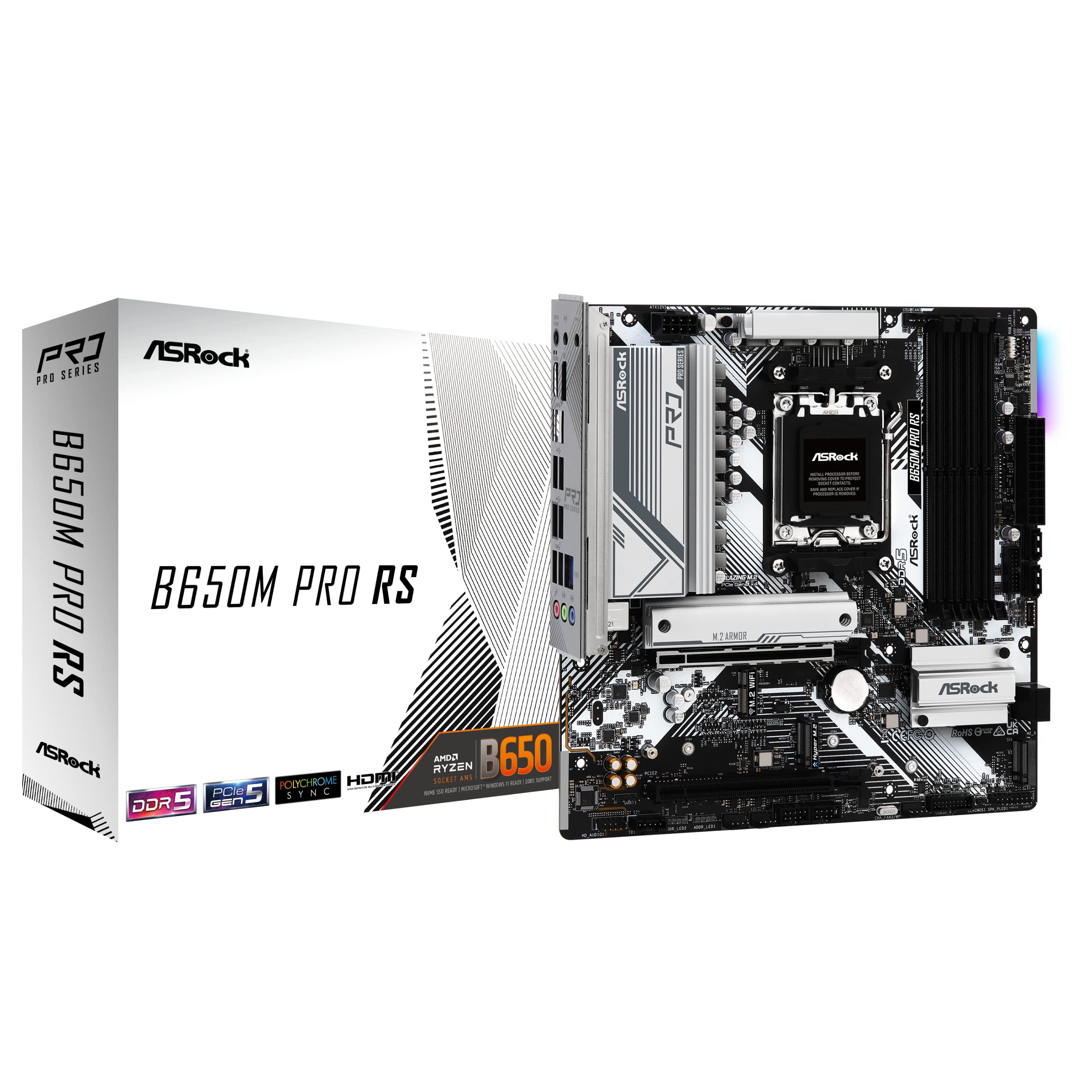 ASRockB650M Pro RS AMD B650 Emplacement AM5 micro ATX