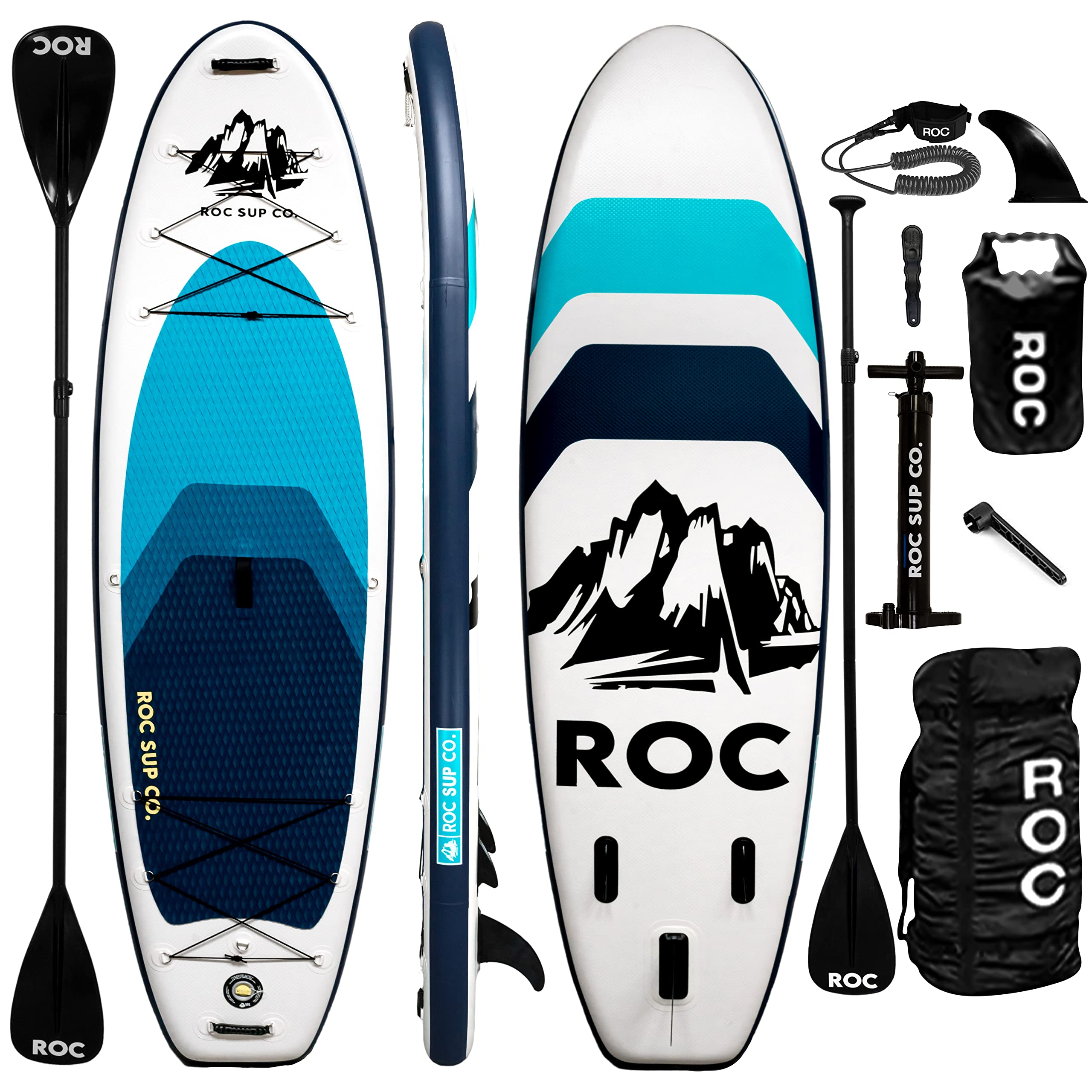 Roc Inflatable Stand Up Paddle Boards 10 ft 6 in with Premium SUP Paddle Board Accessories, Wide Stable Design, Non-Slip Comfort Deck for Youth & Adults