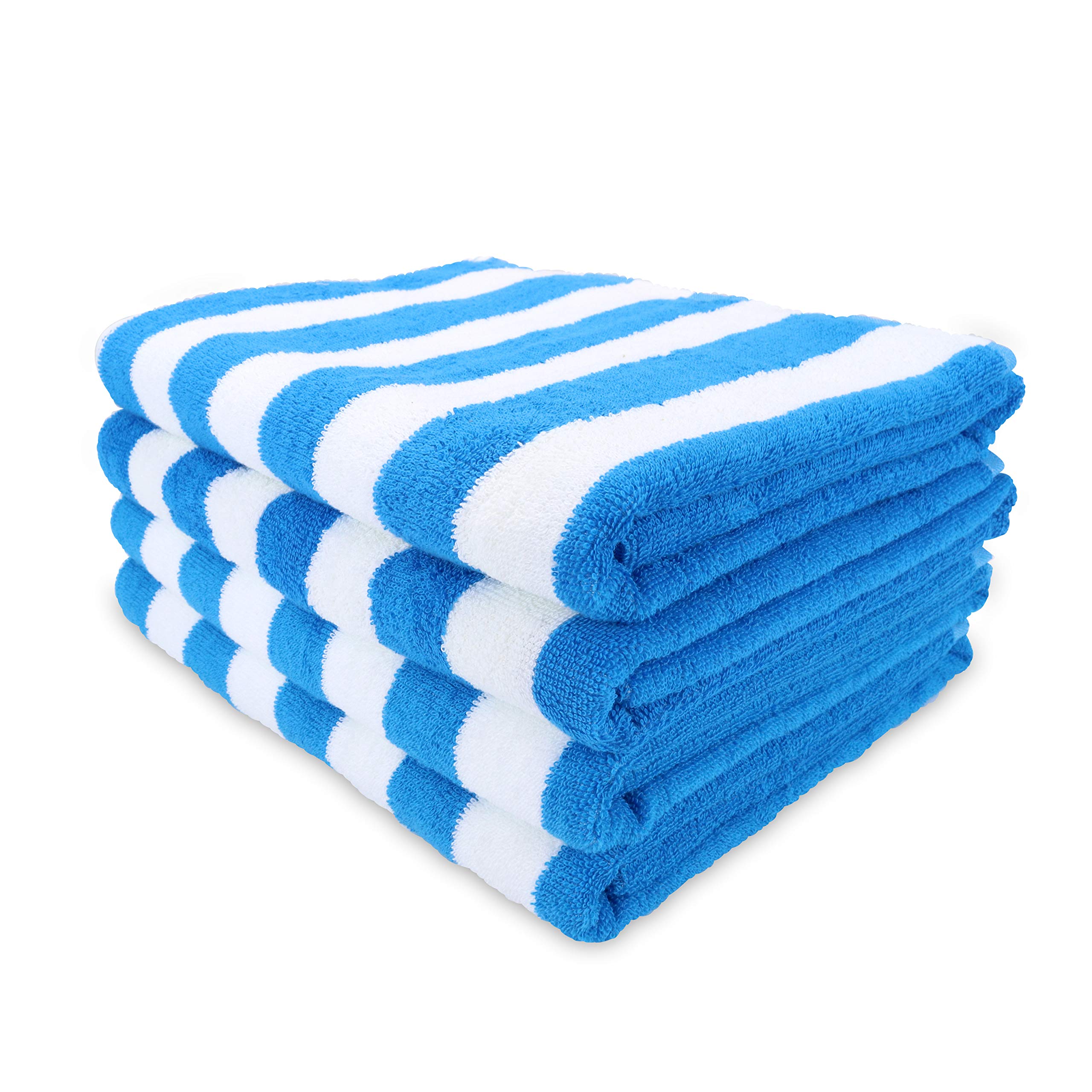 Arkwright Oversized California Beach Towels - (Pack of 4) Absorbent, Quick Drying, Ringspun Cotton Pool Towel, Perfect for Hotel, Spa Hot Tub, and Bath, 30 x 70 in, Blue