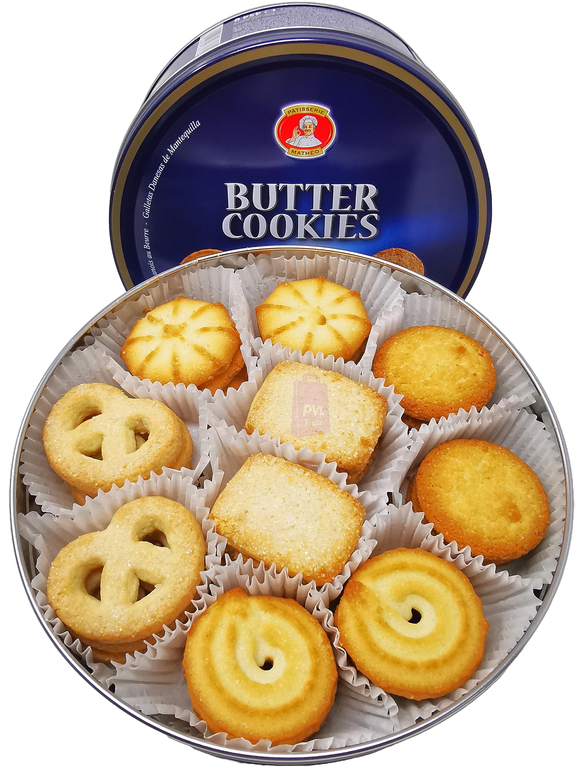 The Original Danish Recipe Butter Cookies Assortment 454g (16 Ounce)