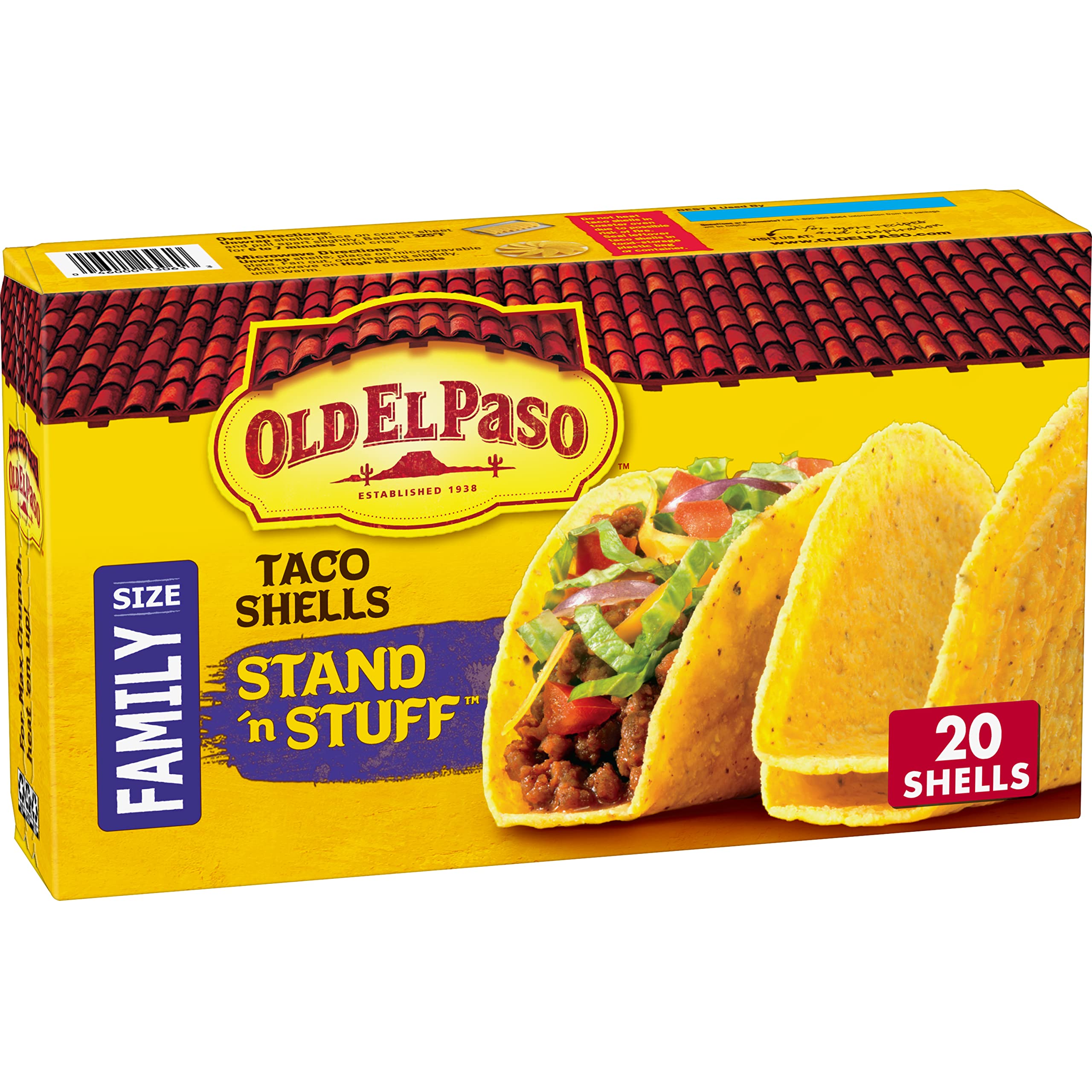 Old El Paso Stand 'N Stuff Taco Shells, Gluten Free, Family Size, 20-count