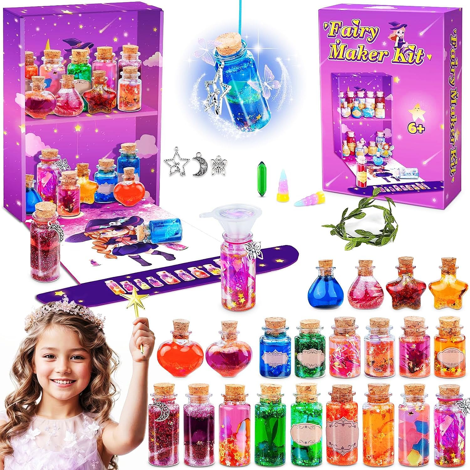 FairyMaker Potion Making Kit Children, Arts and Crafts Potions Kits for Kids, Creative DIY Fairy Toys & Magic Potions for 6 7 8 9 10 Years Old Girls, Ideal Halloween Christmas Birthday Gifts for Girls