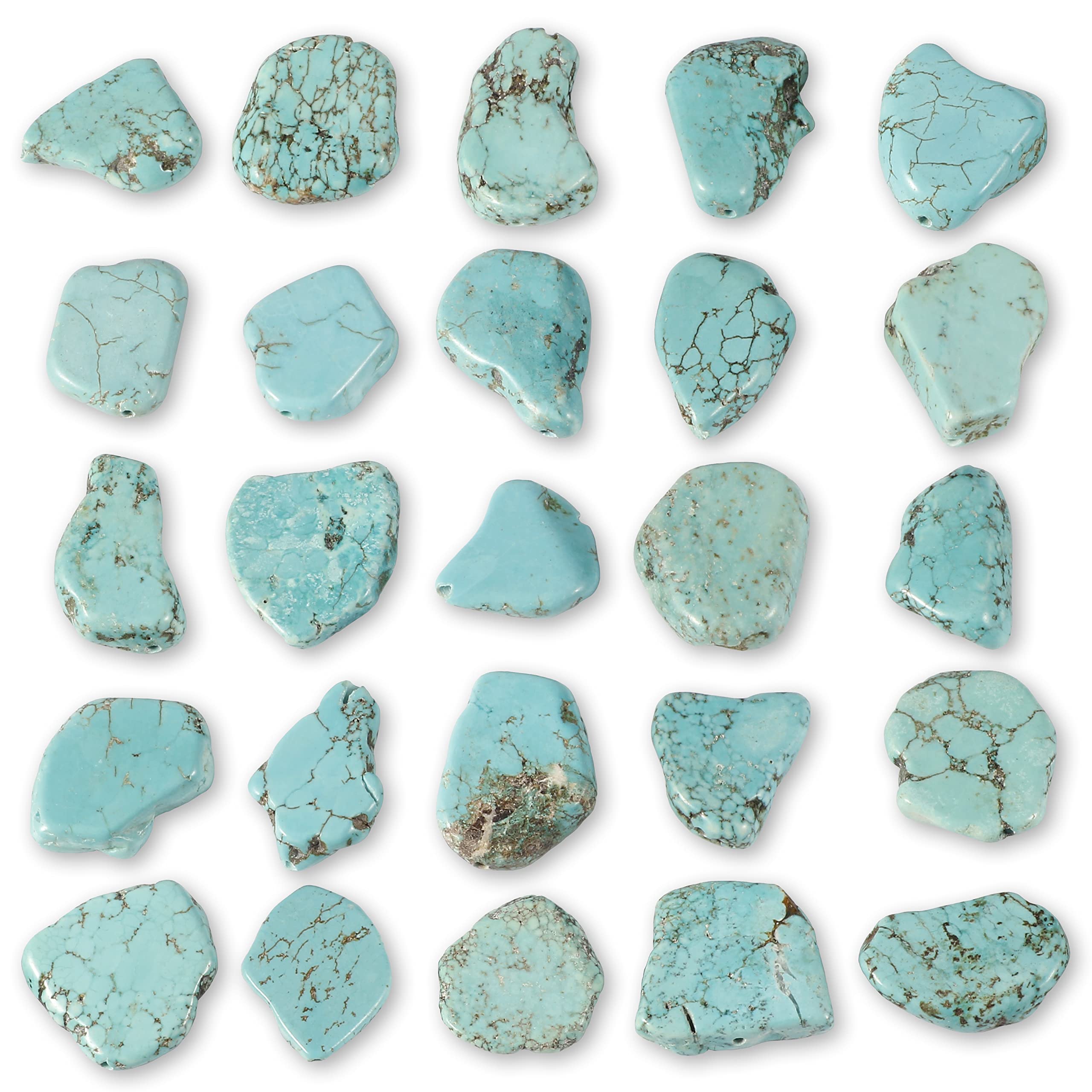 COIRIS 20PCS Turquoise Gemstone 15-25MM Irregular Shape Chips Stone Loose Beads for Jewelry Making (ZS-1134-XS)