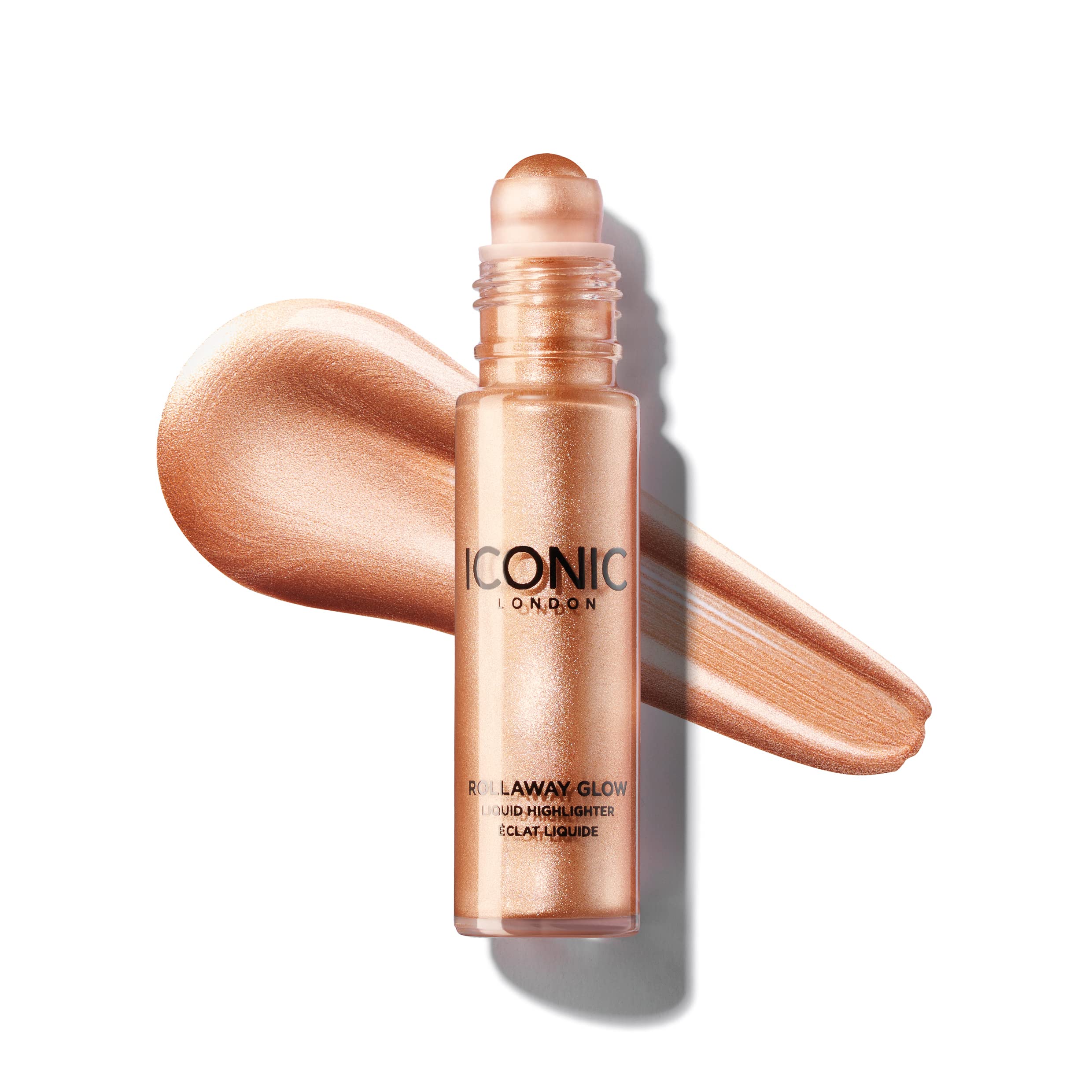 ICONIC LONDON Rollaway Glow | Liquid Highlighter for a Radiant Glow, Cruelty-Free, Vegan Makeup (Peach Paradise) 0.27 Fl oz