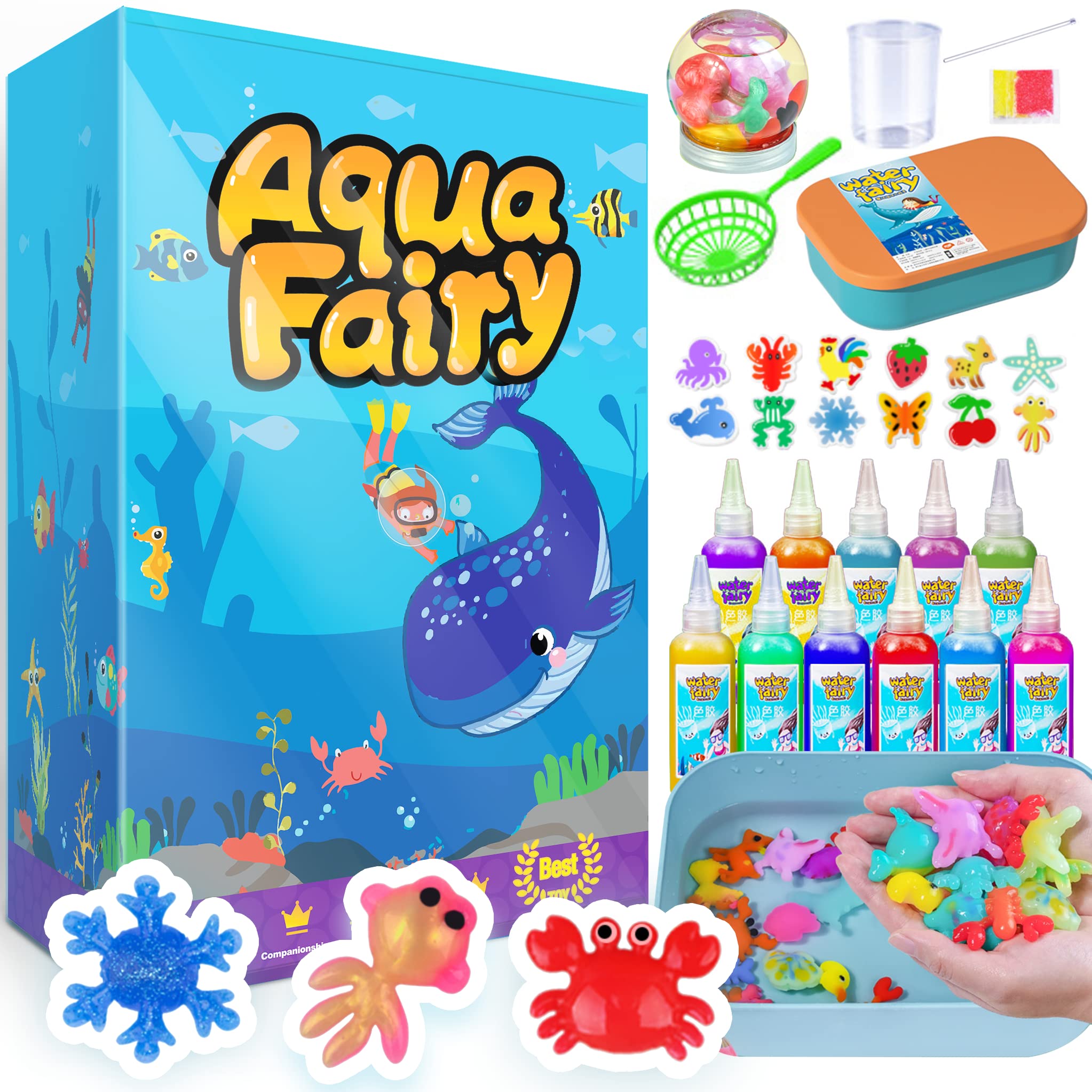 Goohomeey Aqua Fairy 23pcs Magic Water Beads Kid‘sToys, Water Spirit Elf, Magic DIY Gel Art Craft, Handmade Set, Water Painting Kit, Creative Activities for Girls and Boys Age 3+