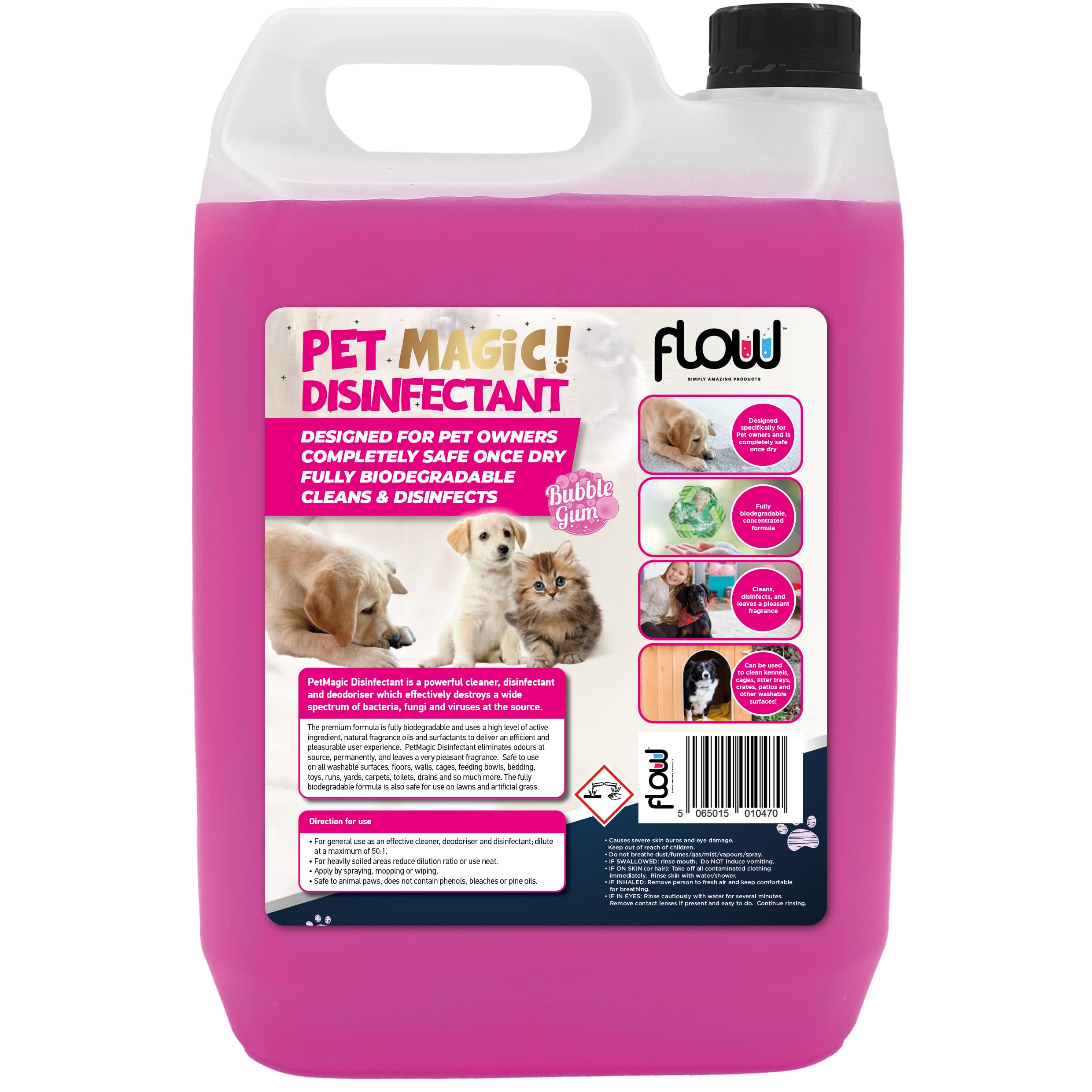 Pet Magic 5 Litre Kennel/Cattery/Pet House Disinfectant Cleaner Spray | Dog Safe For Use on All Surfaces (Bubblegum, 5 Litre)