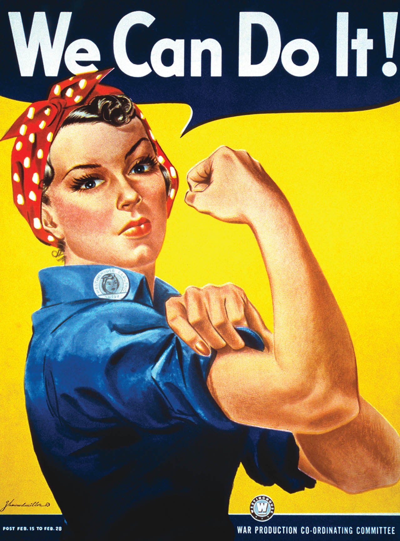 Palace Learning We Can Do It Poster - Rosie the Riveter - Westinghouse Girl - World War 2 Poster - WW2 - LAMINATED (18 x 24)