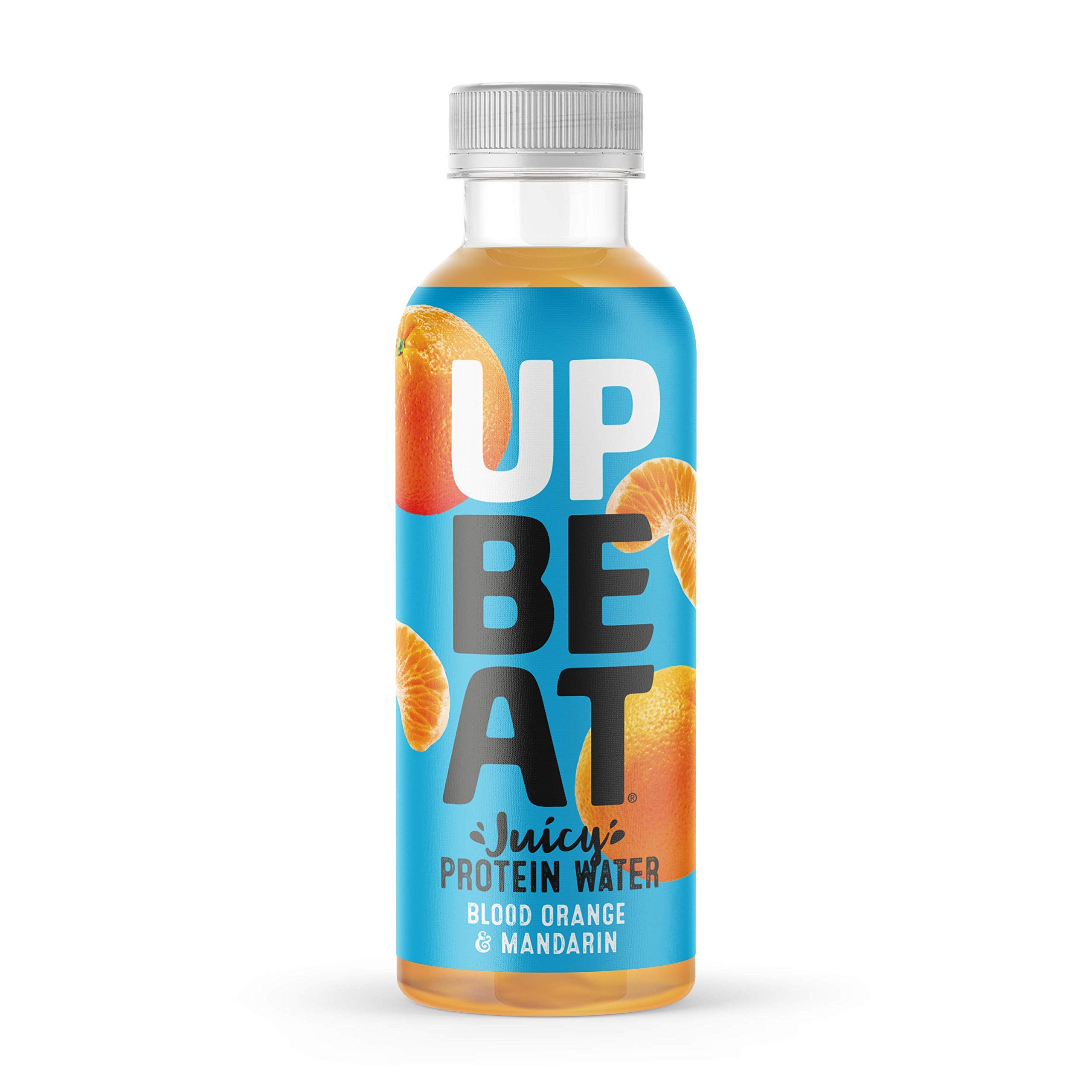 UPBEAT Juicy Protein Water 12x 500ml | 12g Protein, Zero Sugar, Energising B Vitamins | Blood Orange & Mandarin