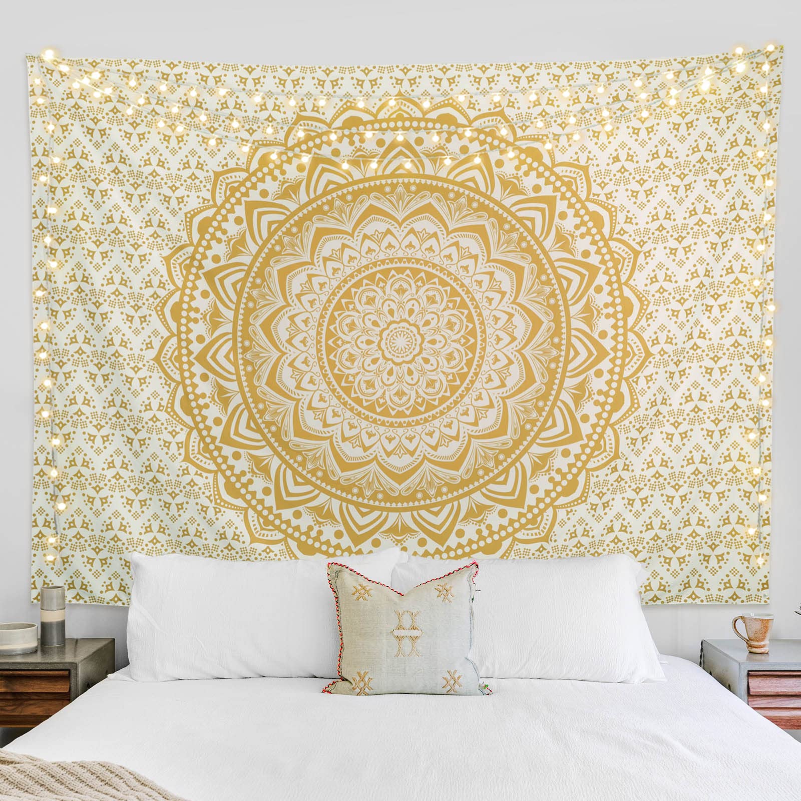 Mandala Tapestry Wall Hanging Psychedelic Medallion Wall Tapestry Aesthetic Indian Hippie Wall Decor Bohemian Wall Art Boho Home Decoration for Bedroom,Living Room,Dorm