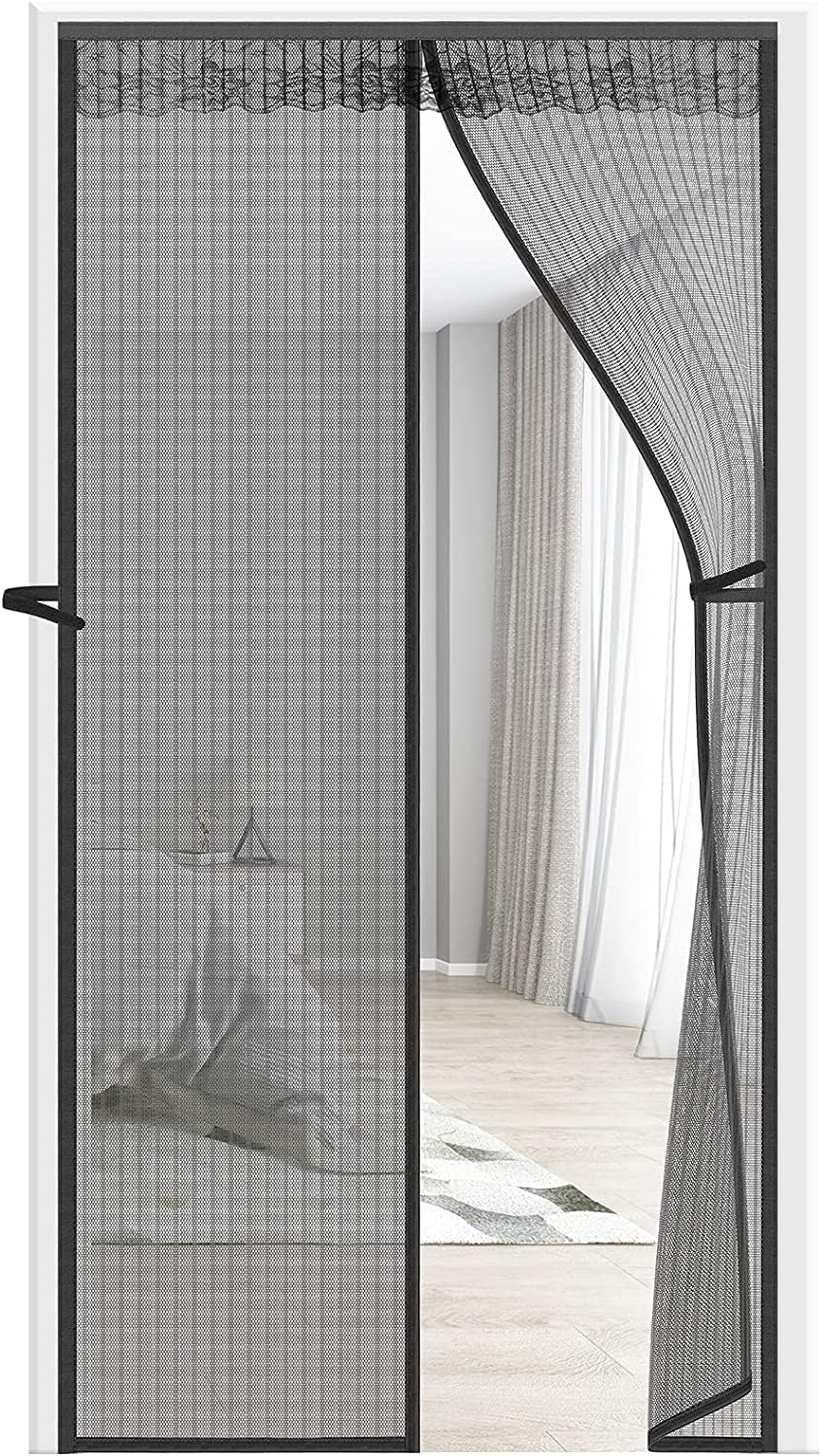 THMINS 140x230 cm Magnetic Screen Door - Self Sealing, Heavy Duty, Hands Free Mesh Partition Keeps Bugs Out…