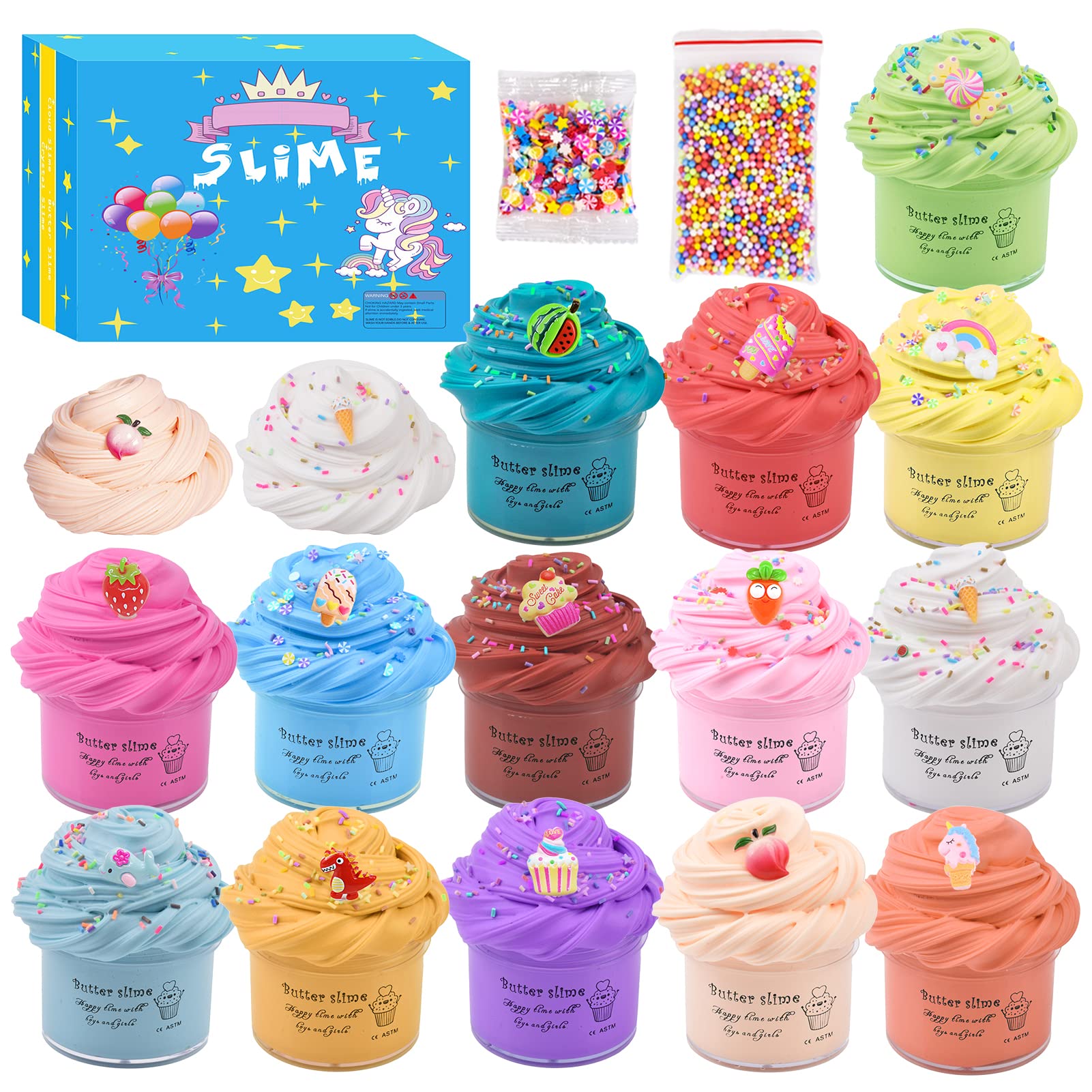 14 Pack Slime Kit Super Mini Butter Slime,Scented Funny Slimes,Soft and Non-Sticky for Girls and Boys,Party Favor Gifts