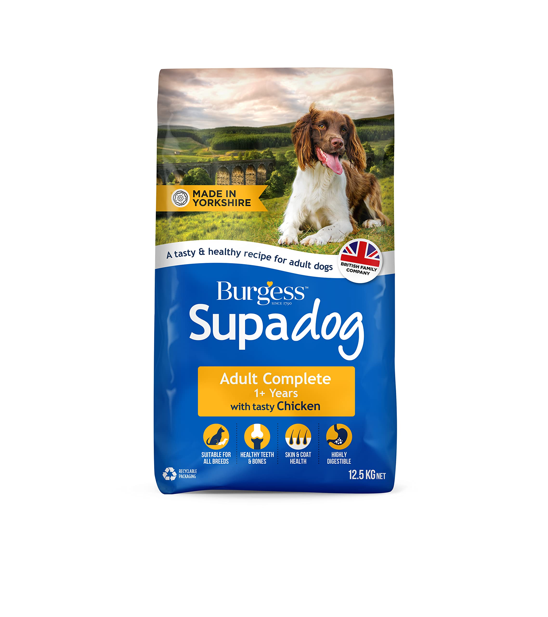 Burgess Supadog Adult dry dog food with tasty chicken 12.5 kg, multicoloured