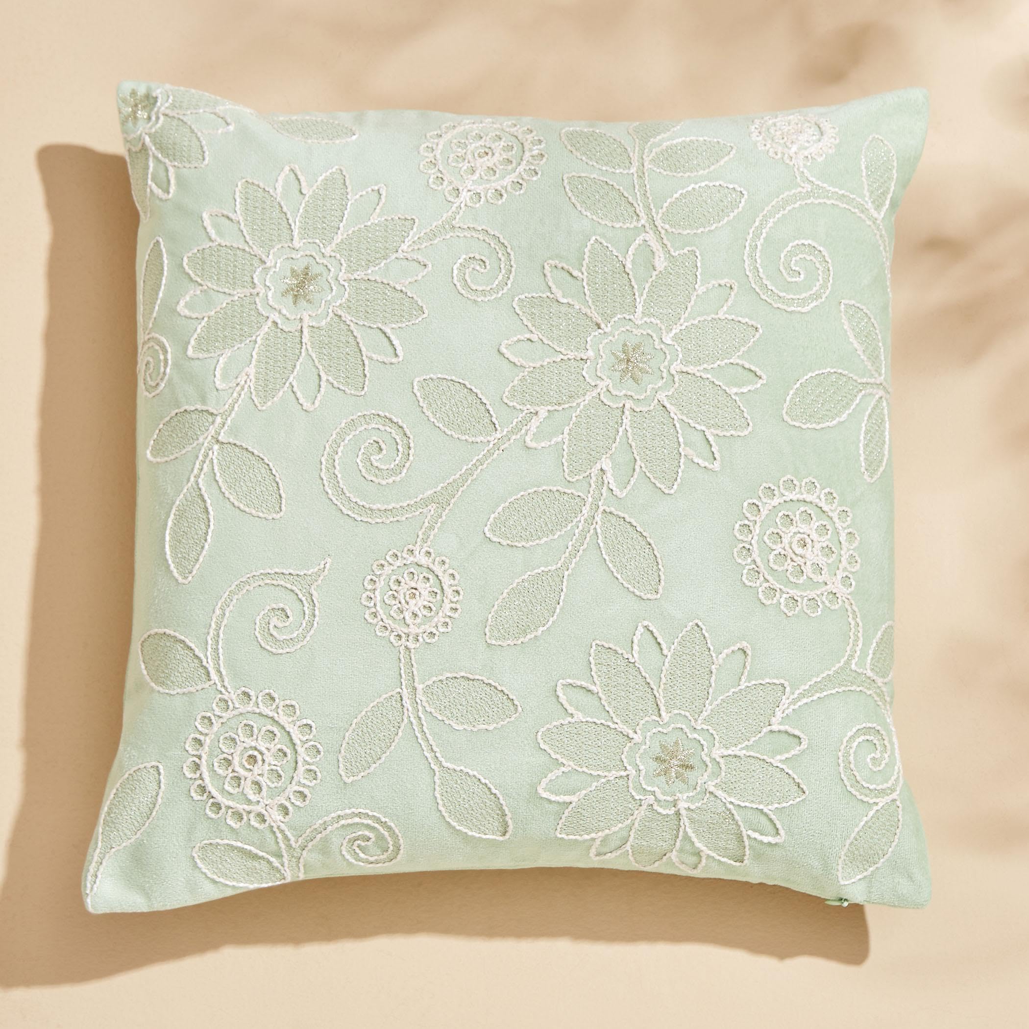 Home Centre Endura Embroidered Cushion Cover - 40x40cm