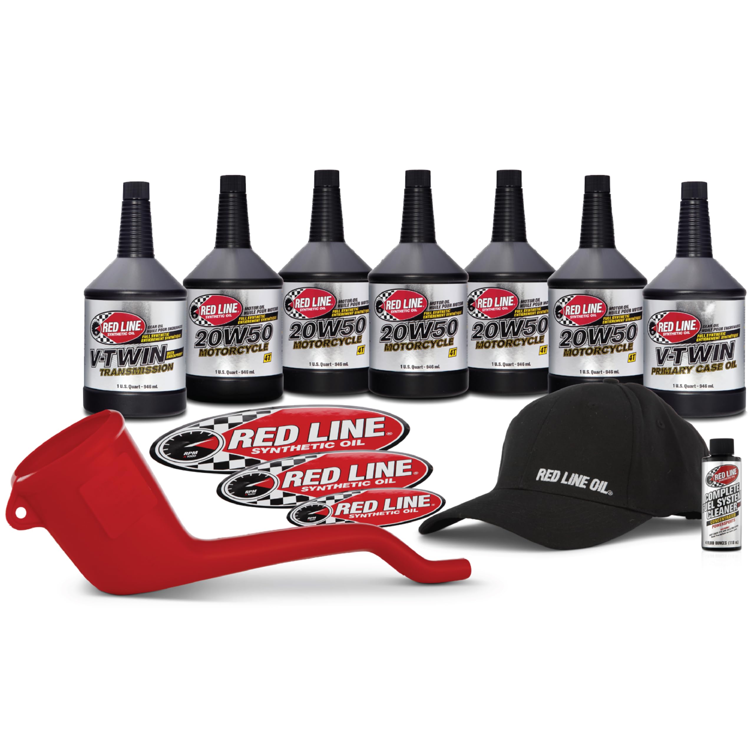 Red Line90226 20W50 Powersport Motor Oil V-Twin - 1 Powerpack Kit