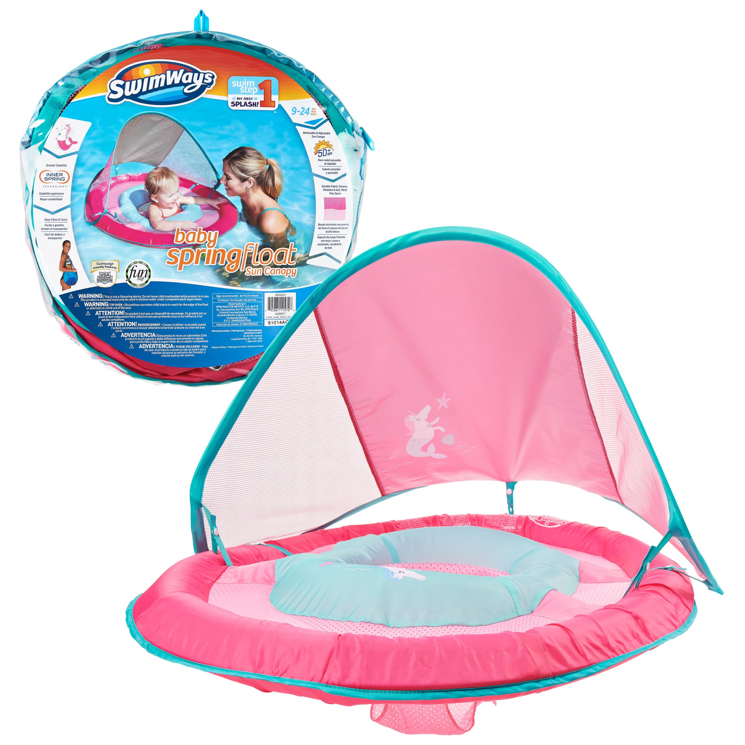 SwimWays Baby Spring Float w/ Canopy - Pink