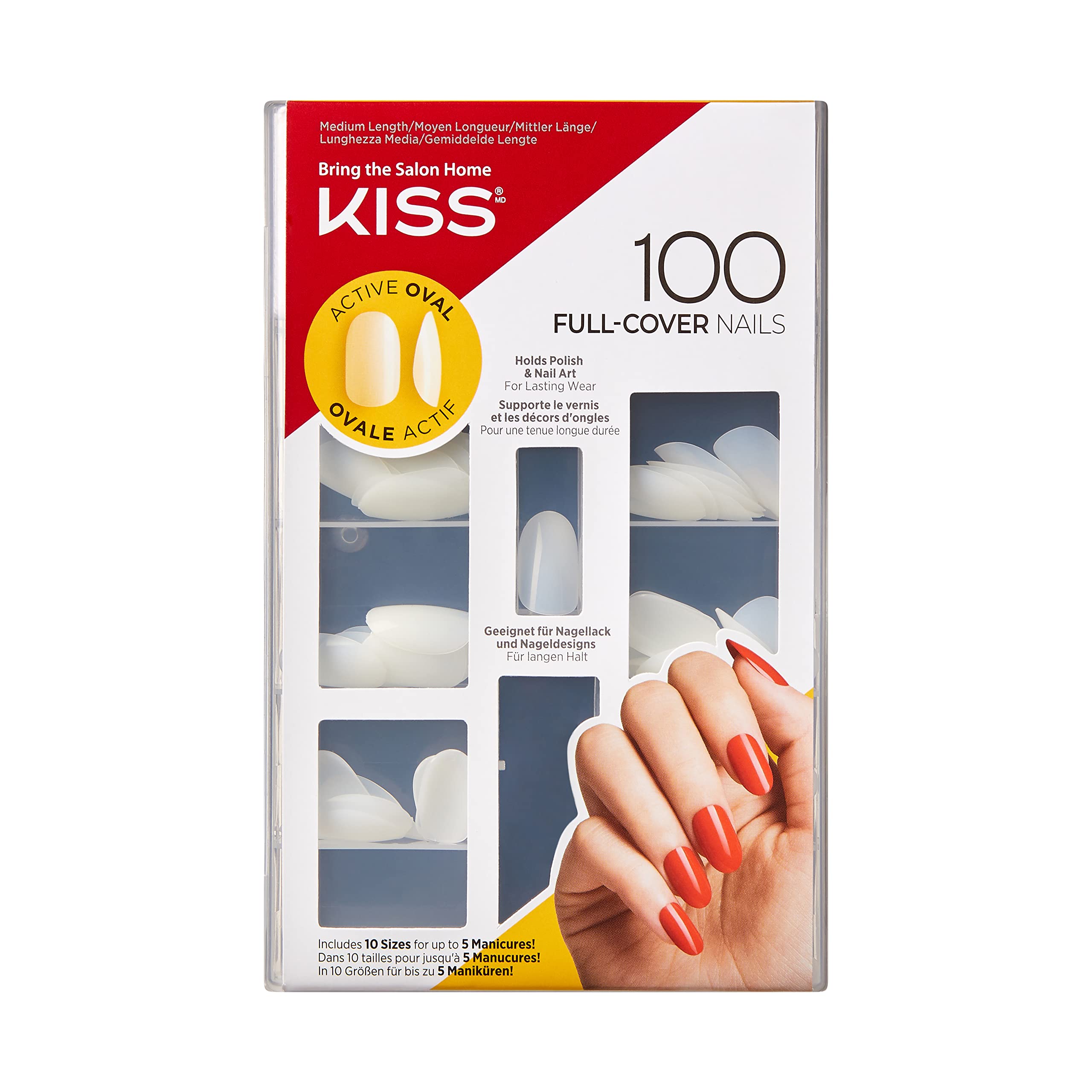 KISS Full Cover Oval Nails 100PS13, 100 pieces