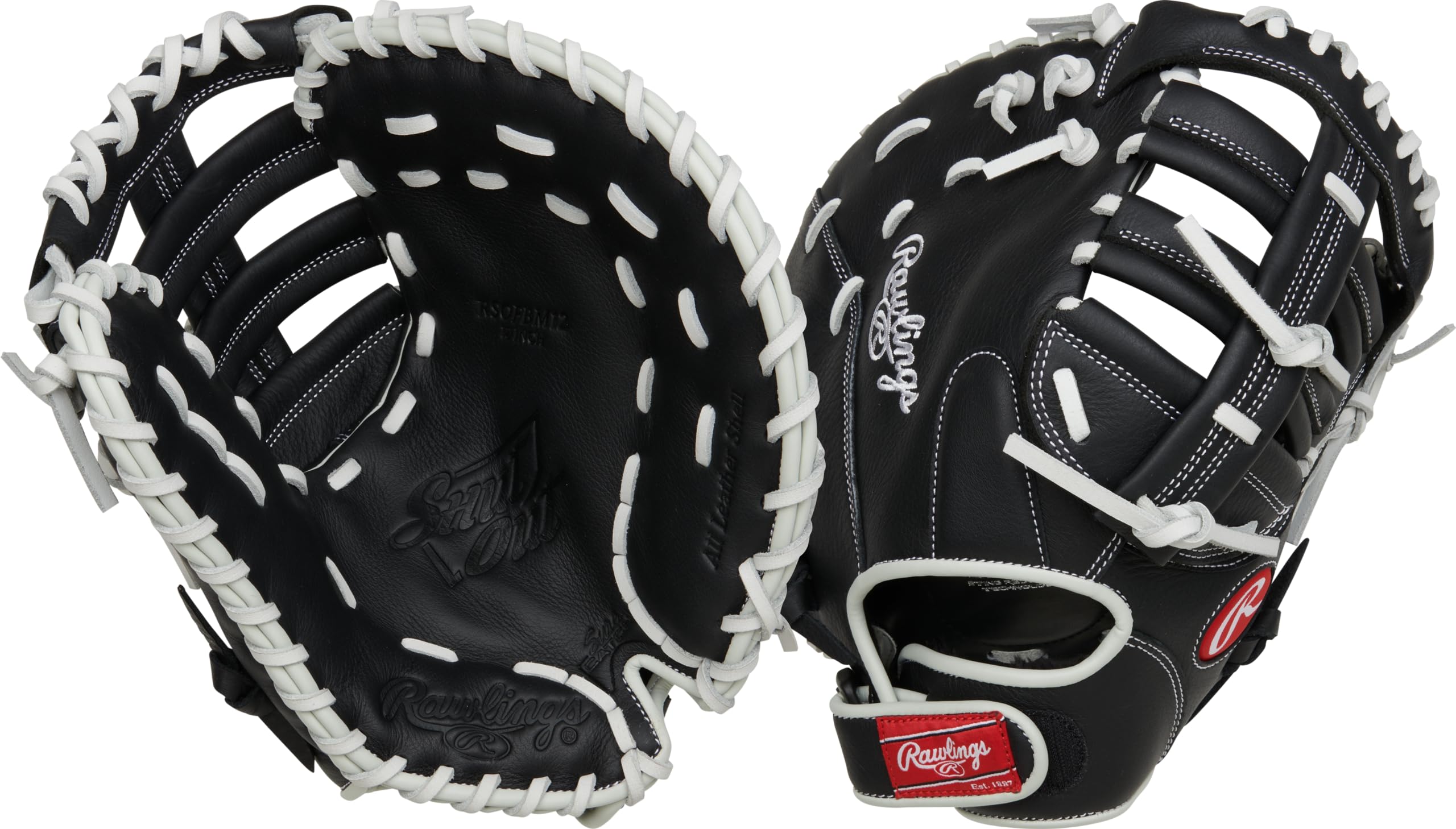 Rawlings | SHUT OUT Fastpitch Softball First Base Mitt | Right Hand Throw | 12" - Single Post Double Bar Web | Black