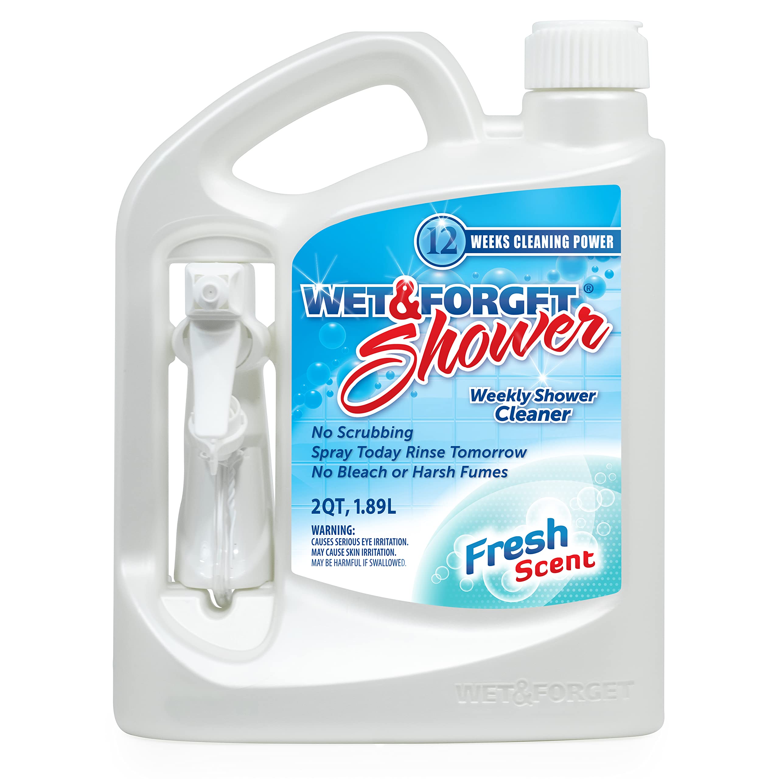 Wet & Forget Shower Cleaner Spray Multi-Surface Weekly Application Requires No Scrubbing, Bleach-Free Formula, Ready to Use, Fresh Scent, 3 Months of Cleaning, 64 Fluid Ounces, 1 Pack