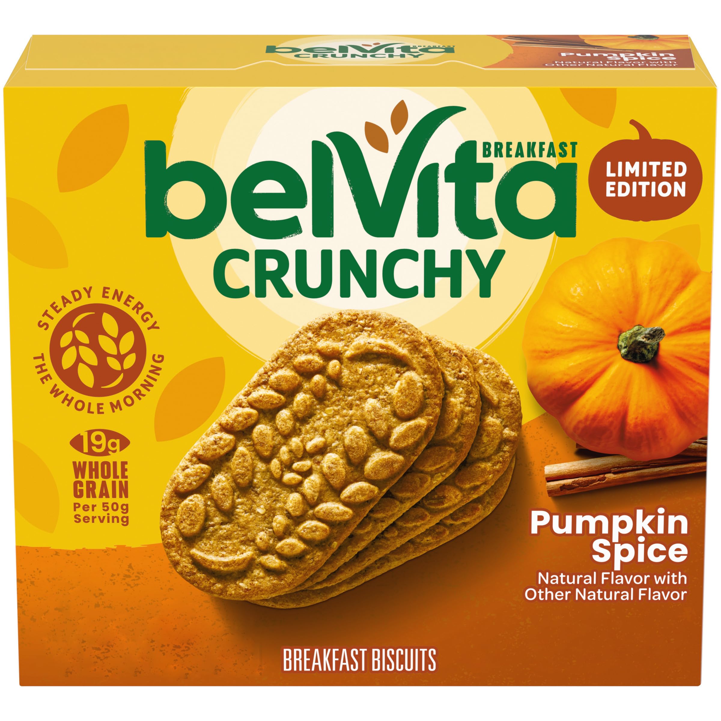 belVita Pumpkin Spice Breakfast Biscuits, 5 Packs (4 Biscuits Per Pack)