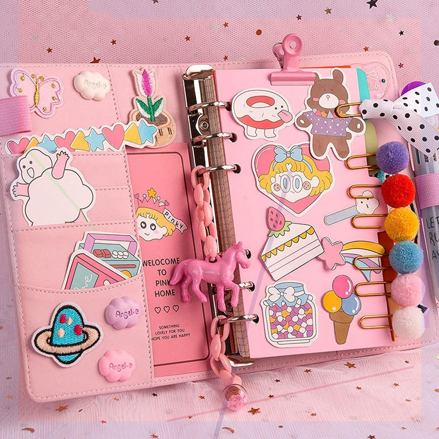 DIY Lined Journal Sketchbook Pocket Planner Girls Diary Cute Notepads Stationery Notebooks Journals School Office Supplies