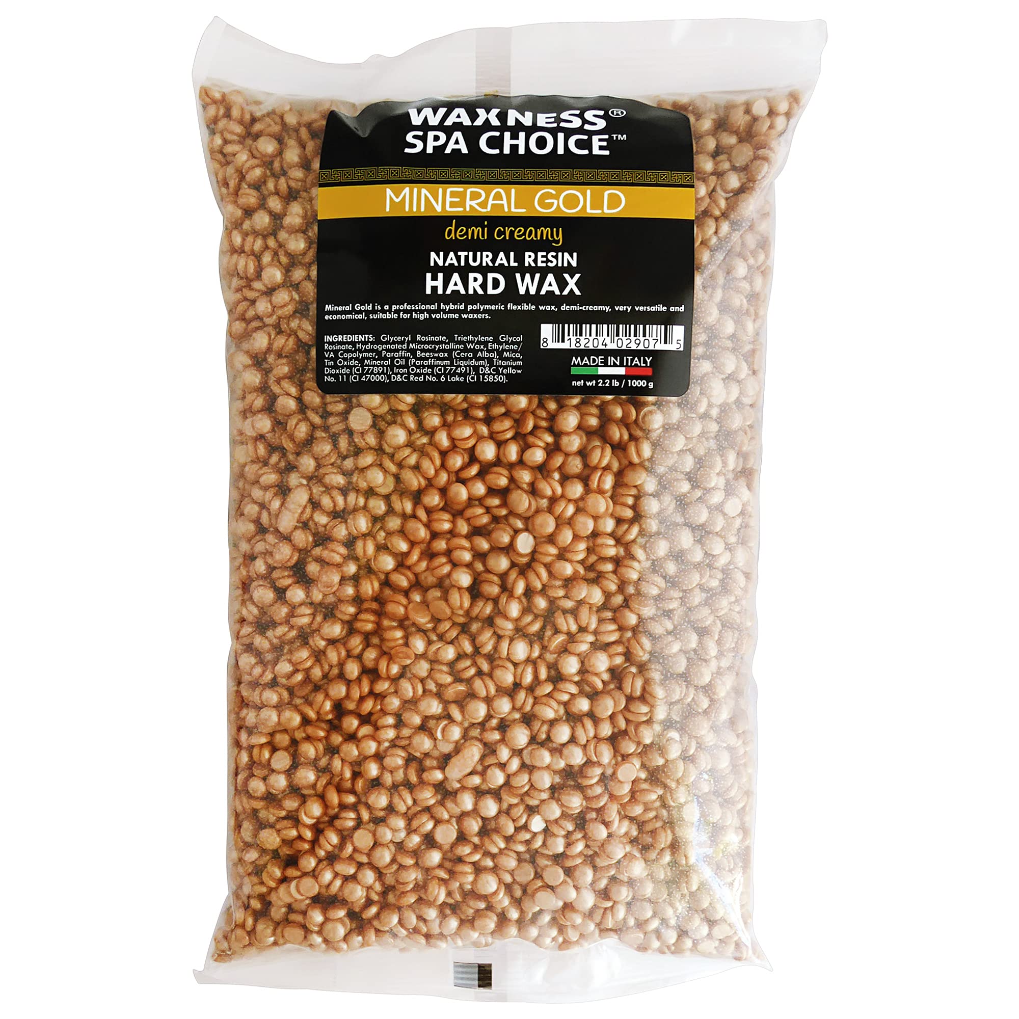 WaxnessWaxness Mineral Gold Demi Creamy Hard Wax Beads 2.2 Lb / 1 Kg