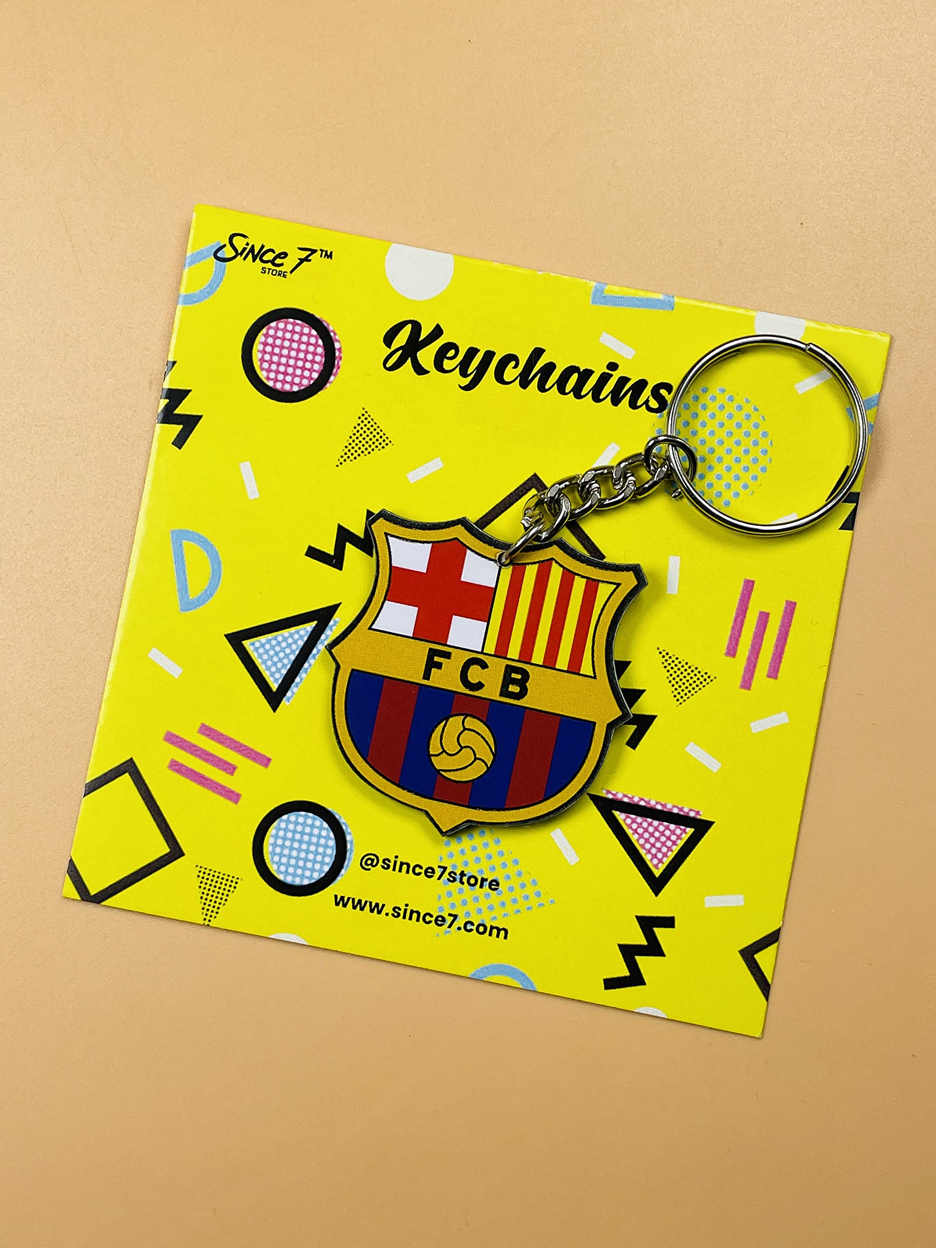 SINCE 7 STORE Fc Barcelona Football Double-Sided Printed Keychain For Barca Fans