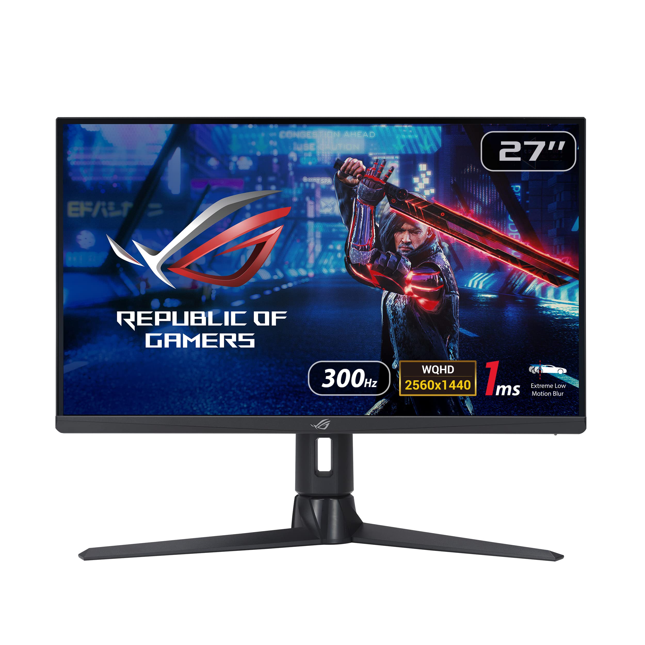 ASUS ROG Strix XG27AQMR Gaming Monitor/27”, WQHD(2560 x 1440) 300 Hz, 1 ms GTG, G-Sync compatible, Variable Overdrive, ELMB Sync, DisplayHDR 600, BLACK