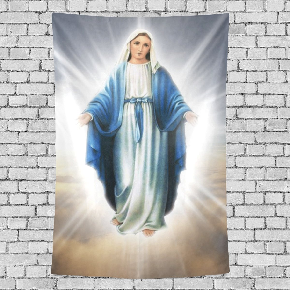 Wall Tapestry Holly Mary Blessed Virgin Mary Our Lady of Guadalupe Mother of God 40"X60" Wall Hanging Bedspread for Home Livingroom Dorm