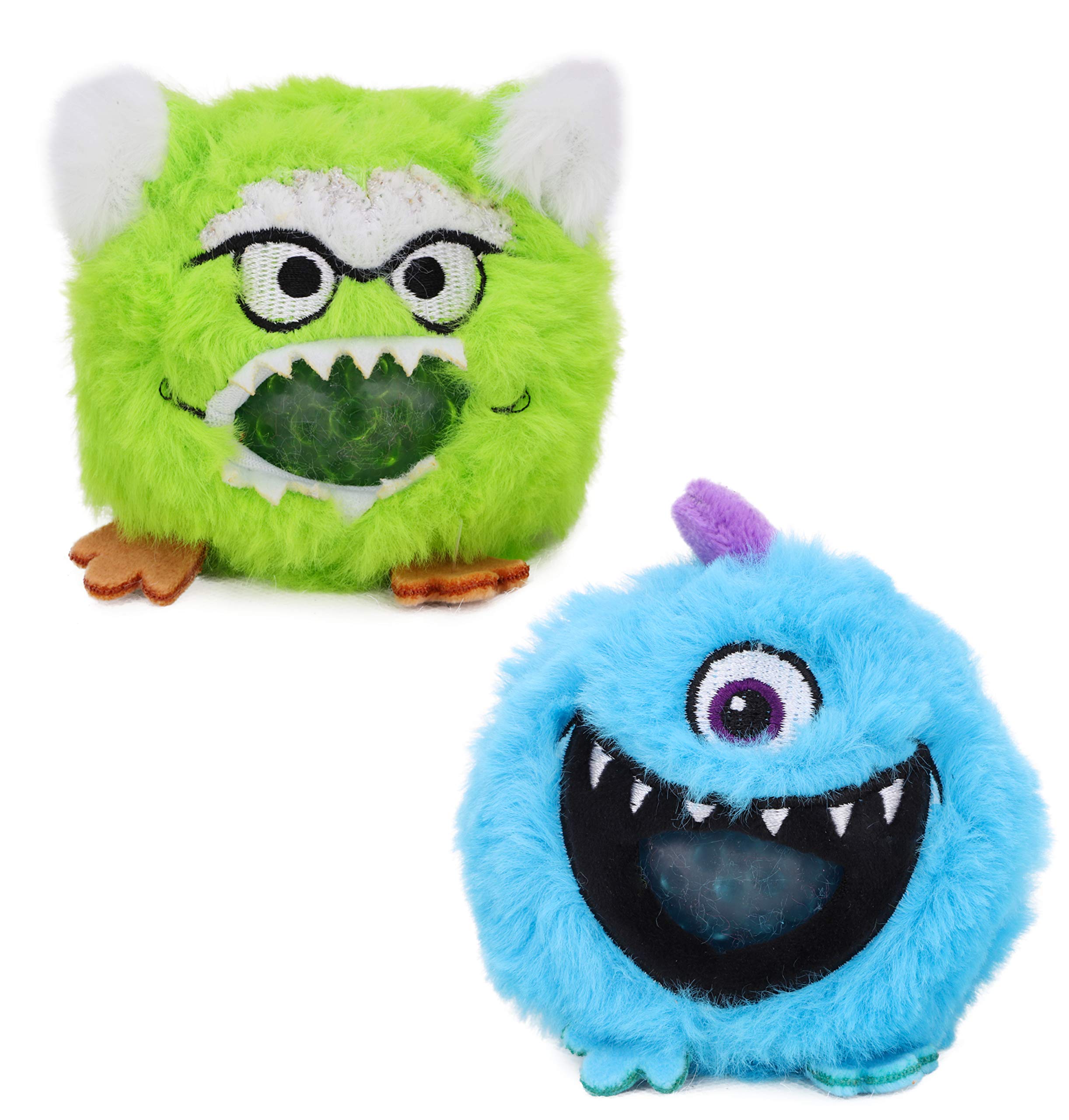 Toyland® 8cm Furry Monster Jelly Squeezers - Children's Novelty Toys (GREEN OR BLUE)