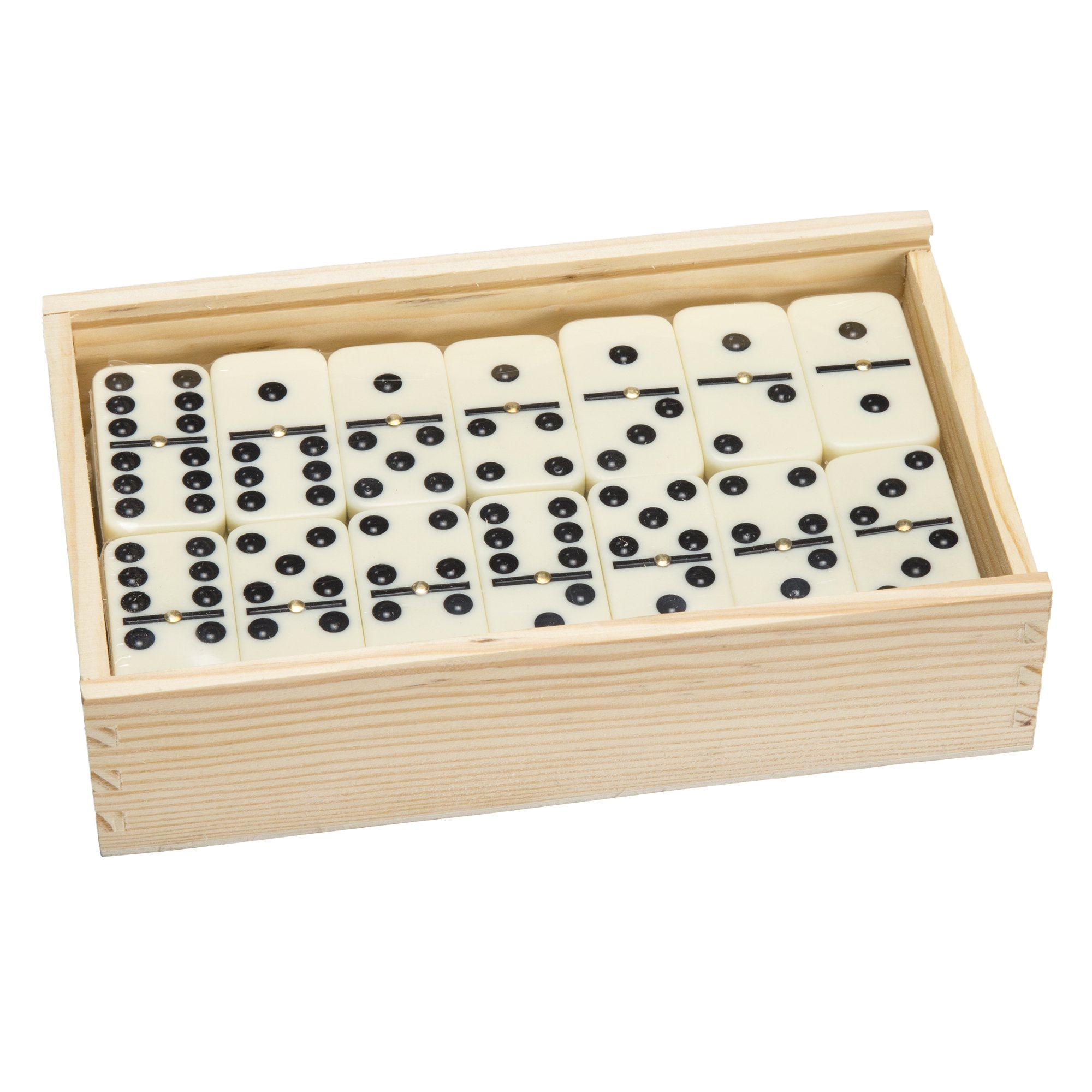 Hey! Play! Premium Set of 55 Double Nine Dominoes W/ Wood Case Game