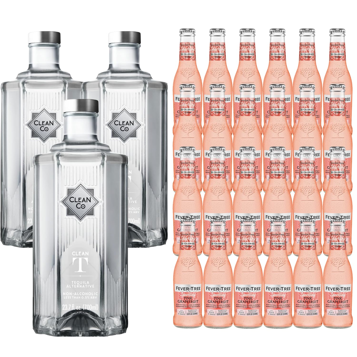 Clean Co Non-Alcoholic Tequila Alternative 700ml Bottle | with Premium Quality Pink Grapefruit- Batanga